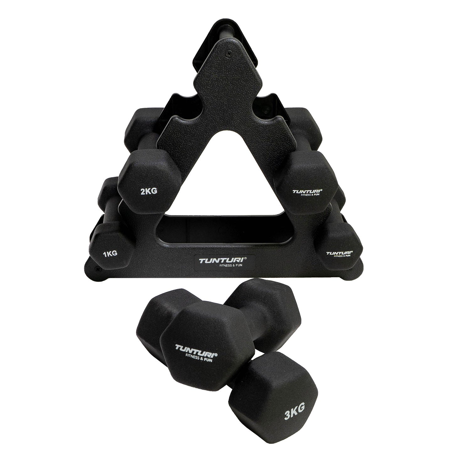 Tunturi Neoprene Dumbellset 3Prs+Stand afbeelding 8