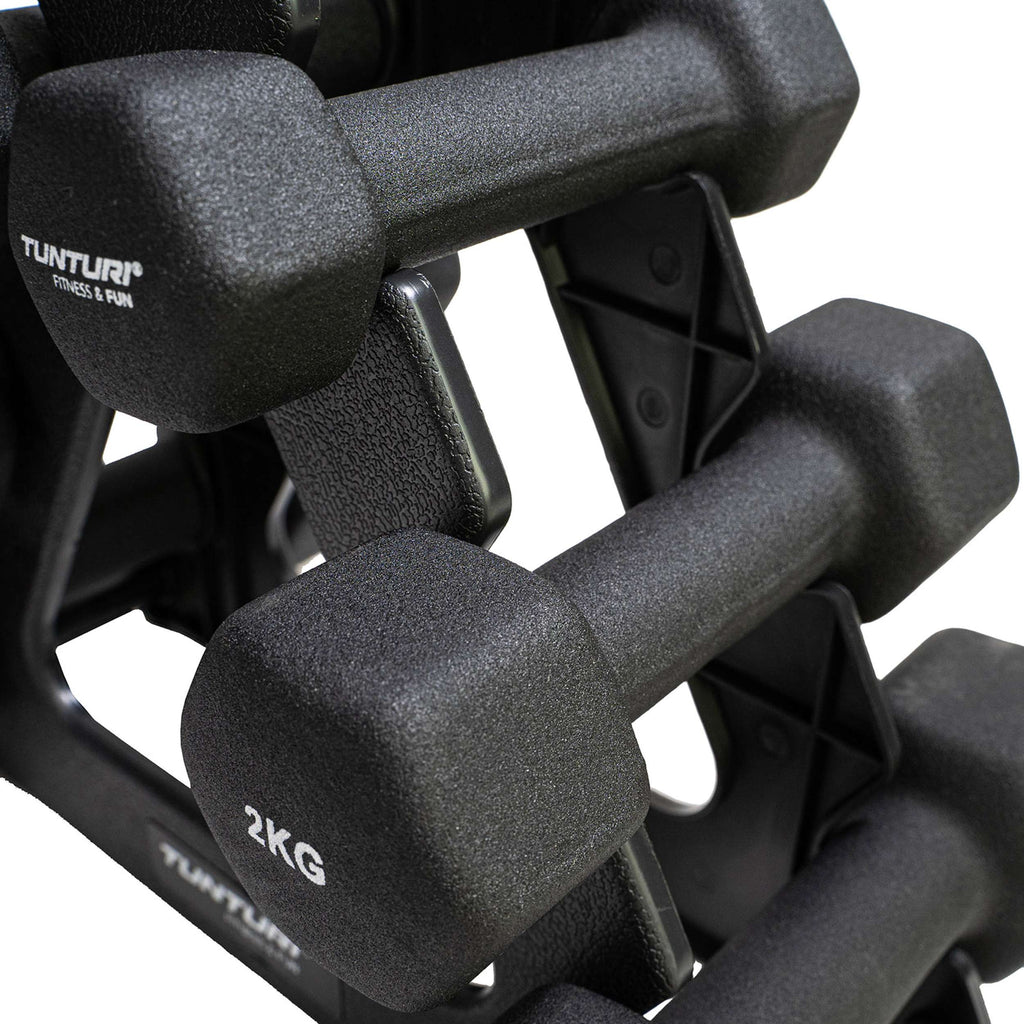 Tunturi Neoprene Dumbellset 3Prs+Stand afbeelding 6