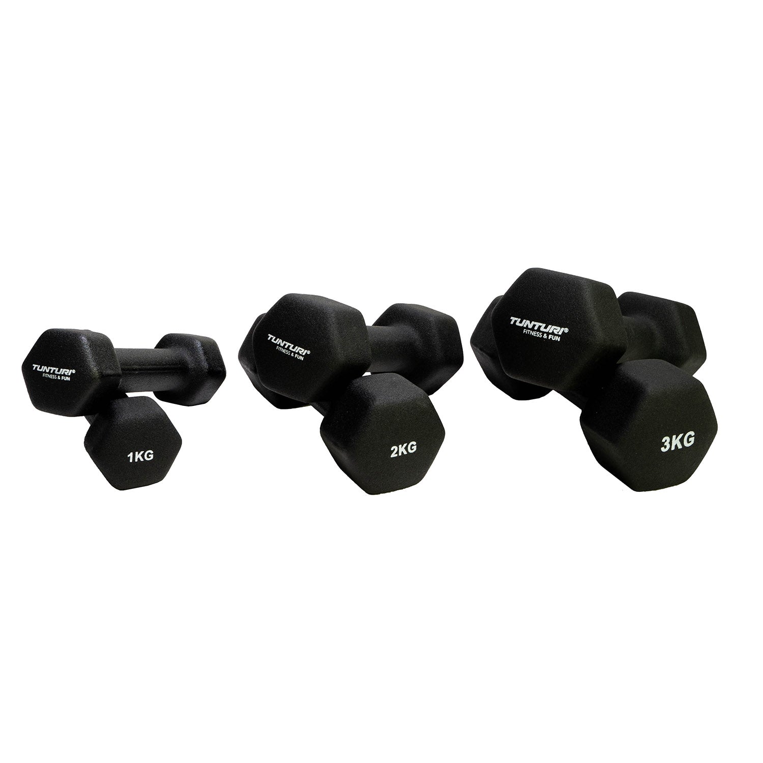 Tunturi Neoprene Dumbellset 3Prs+Stand afbeelding 10