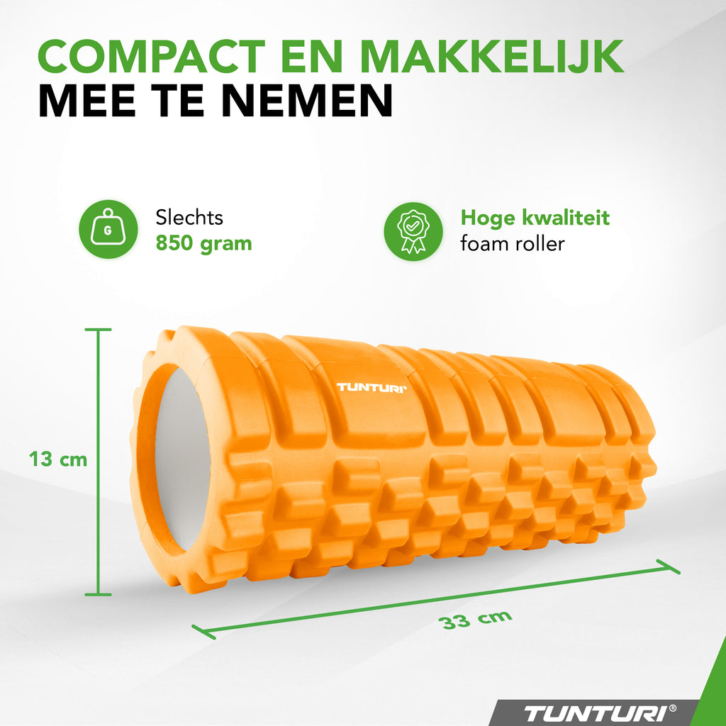 Tunturi Yoga Grid Foam Roller, 33cm, Orange afbeelding 4