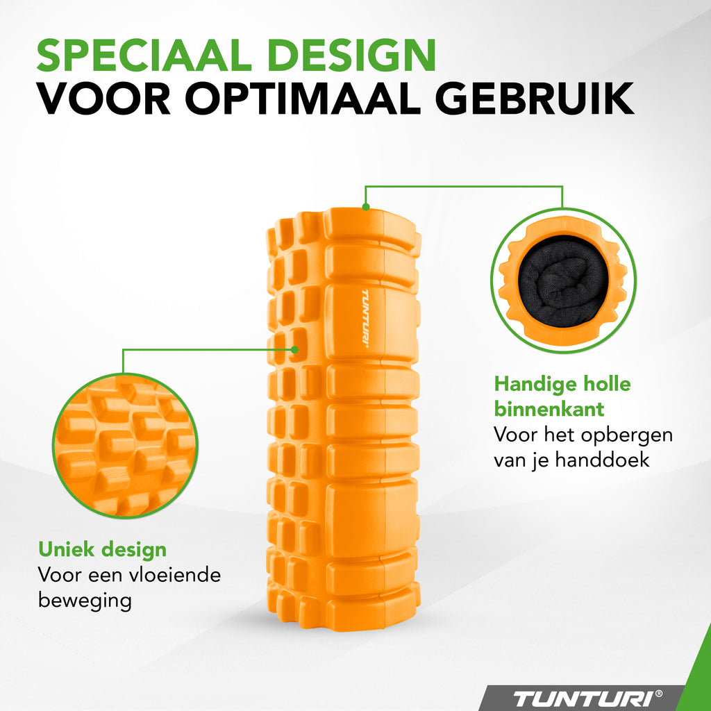 Tunturi Yoga Grid Foam Roller, 33cm, Orange afbeelding 7
