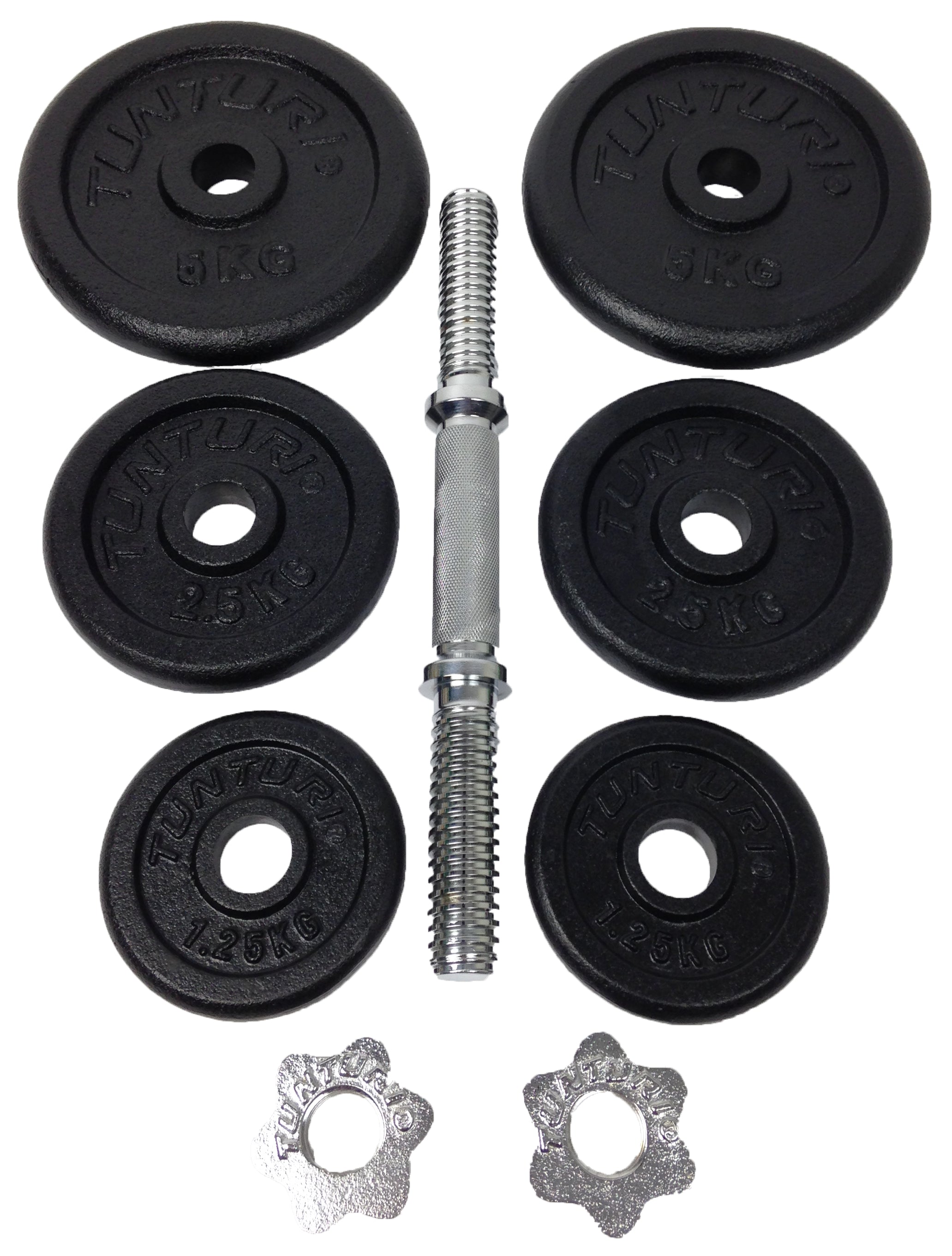Tunturi Dumbbellset 20kg - with 1 Bar Screw afbeelding 2