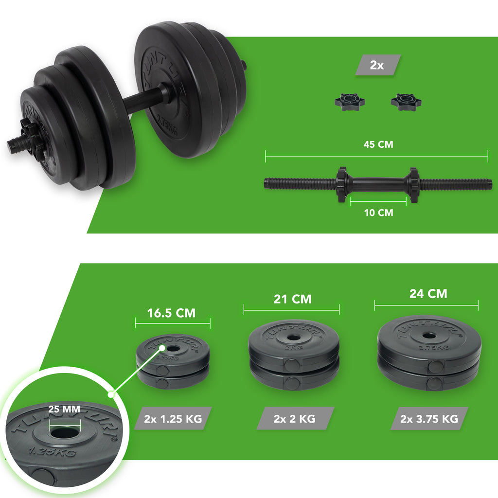 Tunturi Vinyl Dumbbellset 15kg afbeelding 3