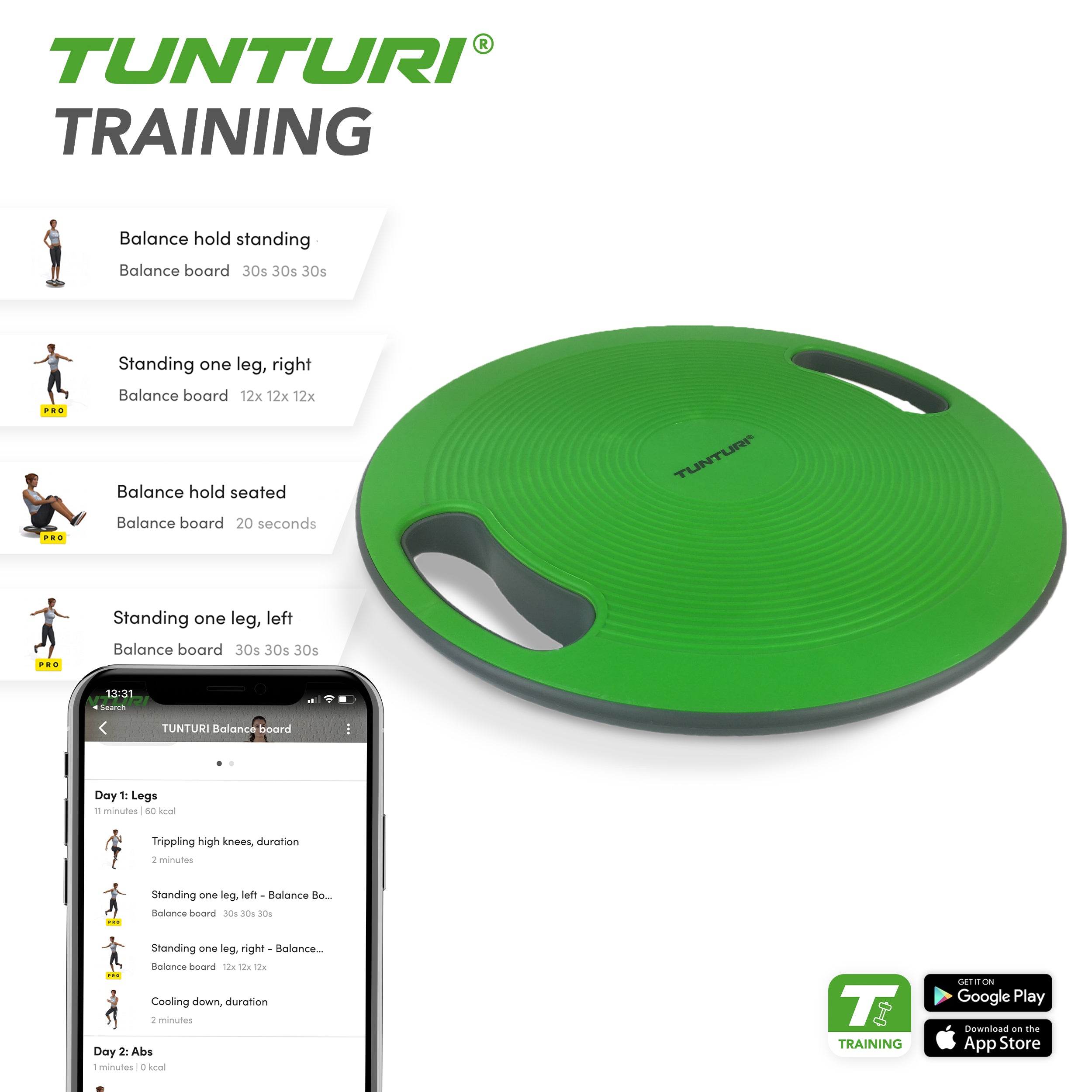 Tunturi Balance Board with Handles afbeelding 3
