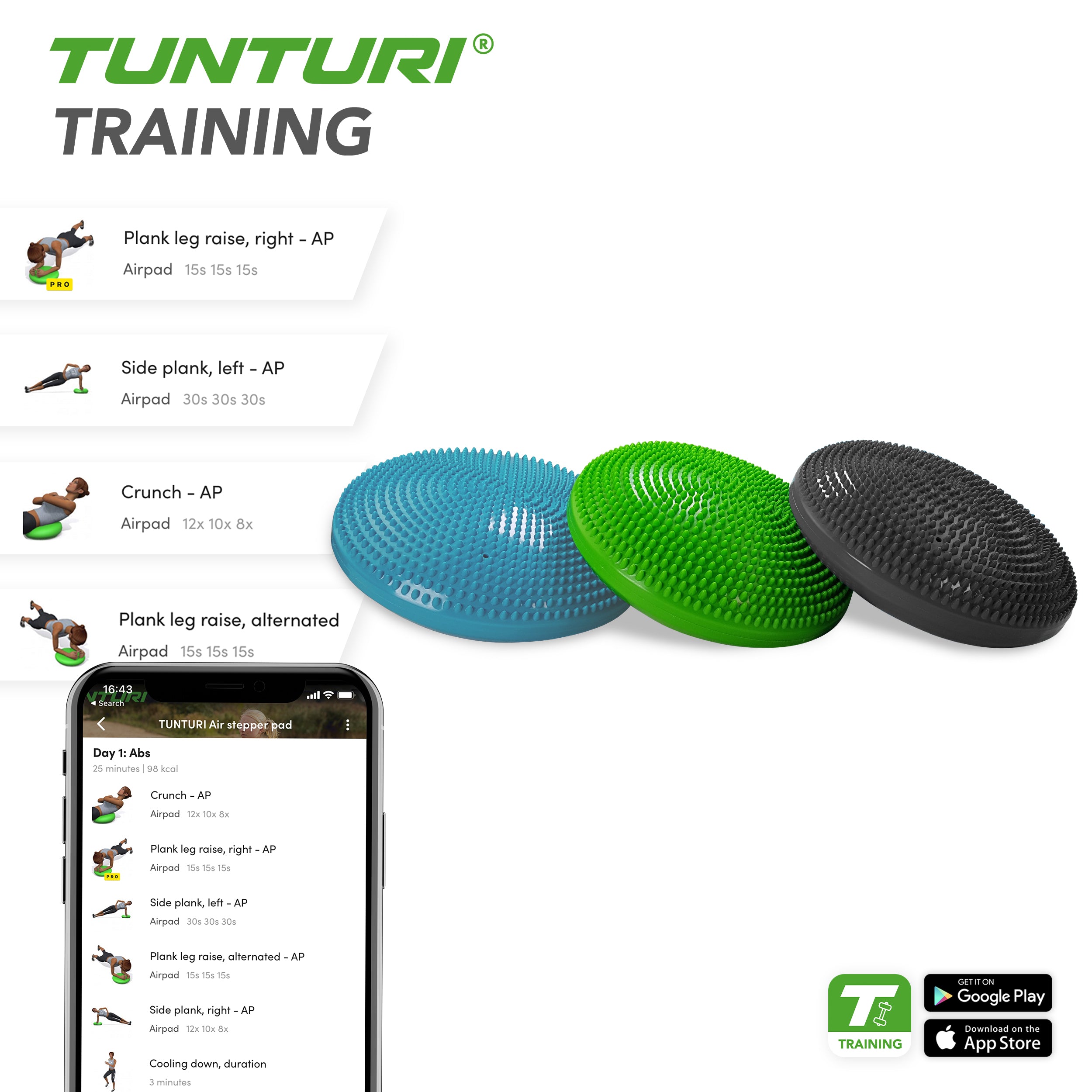 Tunturi Air Stepper Pad Green afbeelding 6