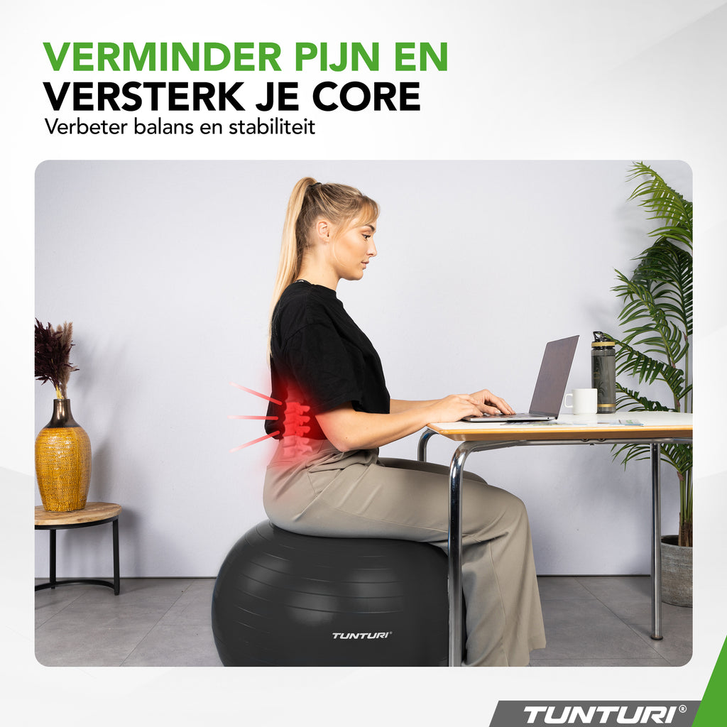 Tunturi Gymball 75cm, Black, Anti Burst afbeelding 6