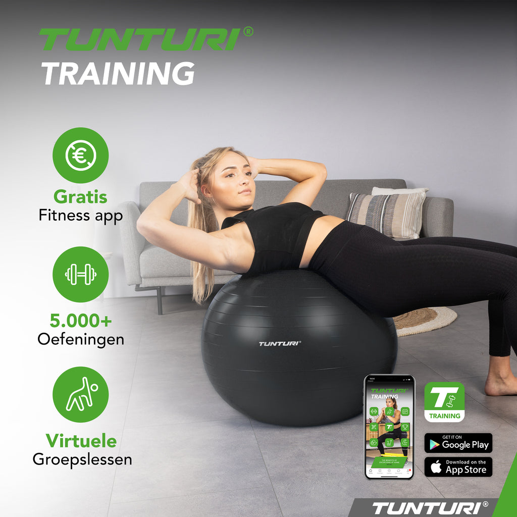 Tunturi Gymball 75cm, Black, Anti Burst afbeelding 7