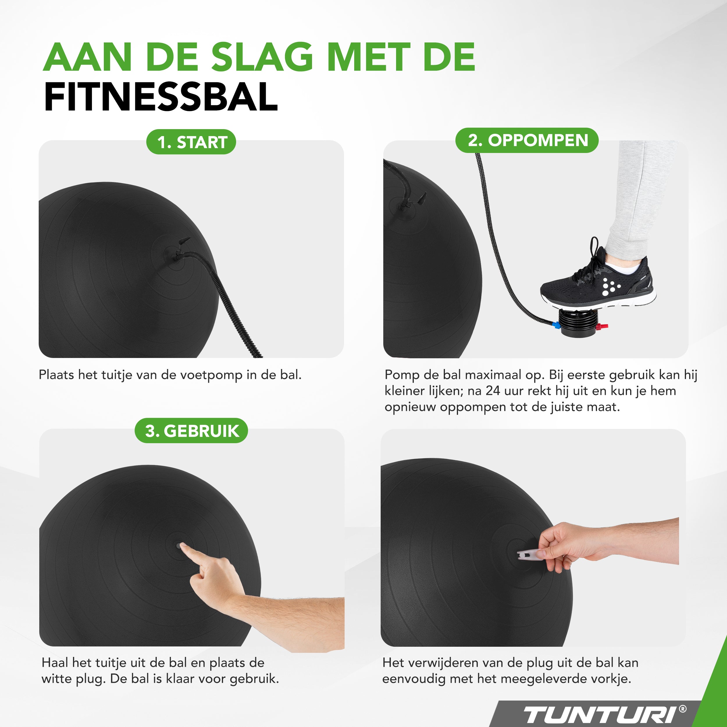 Tunturi Gymball 90cm, Black, Anti Burst afbeelding 5