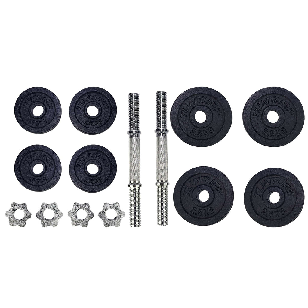Tunturi Dumbbellset 20kg with 2 Bars Screw afbeelding 3
