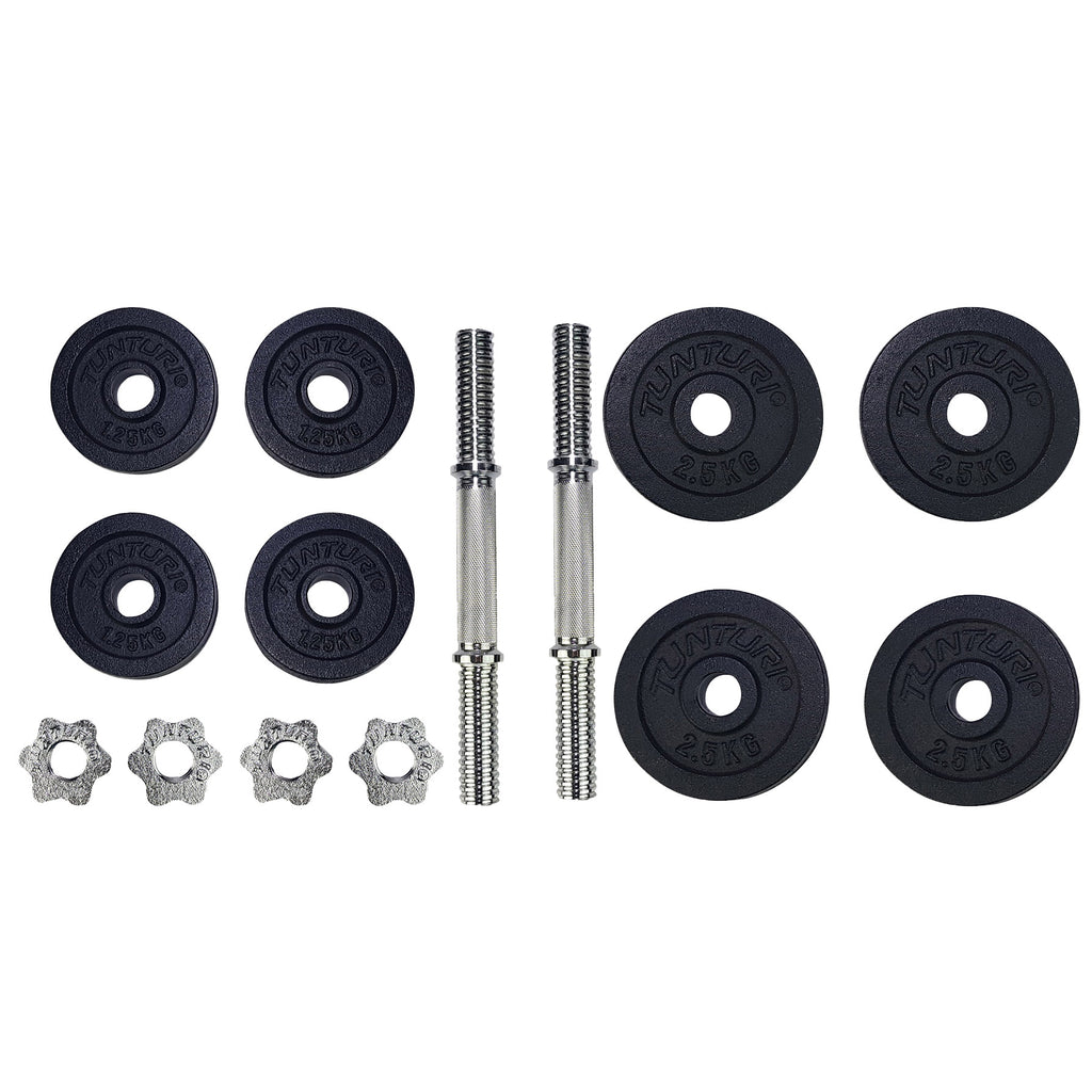 Tunturi Dumbbellset 20kg with 2 Bars Screw afbeelding 3