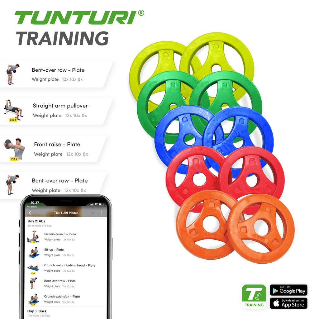 Tunturi Aerobic Plates Rubber 0.5kg - Pair afbeelding 3