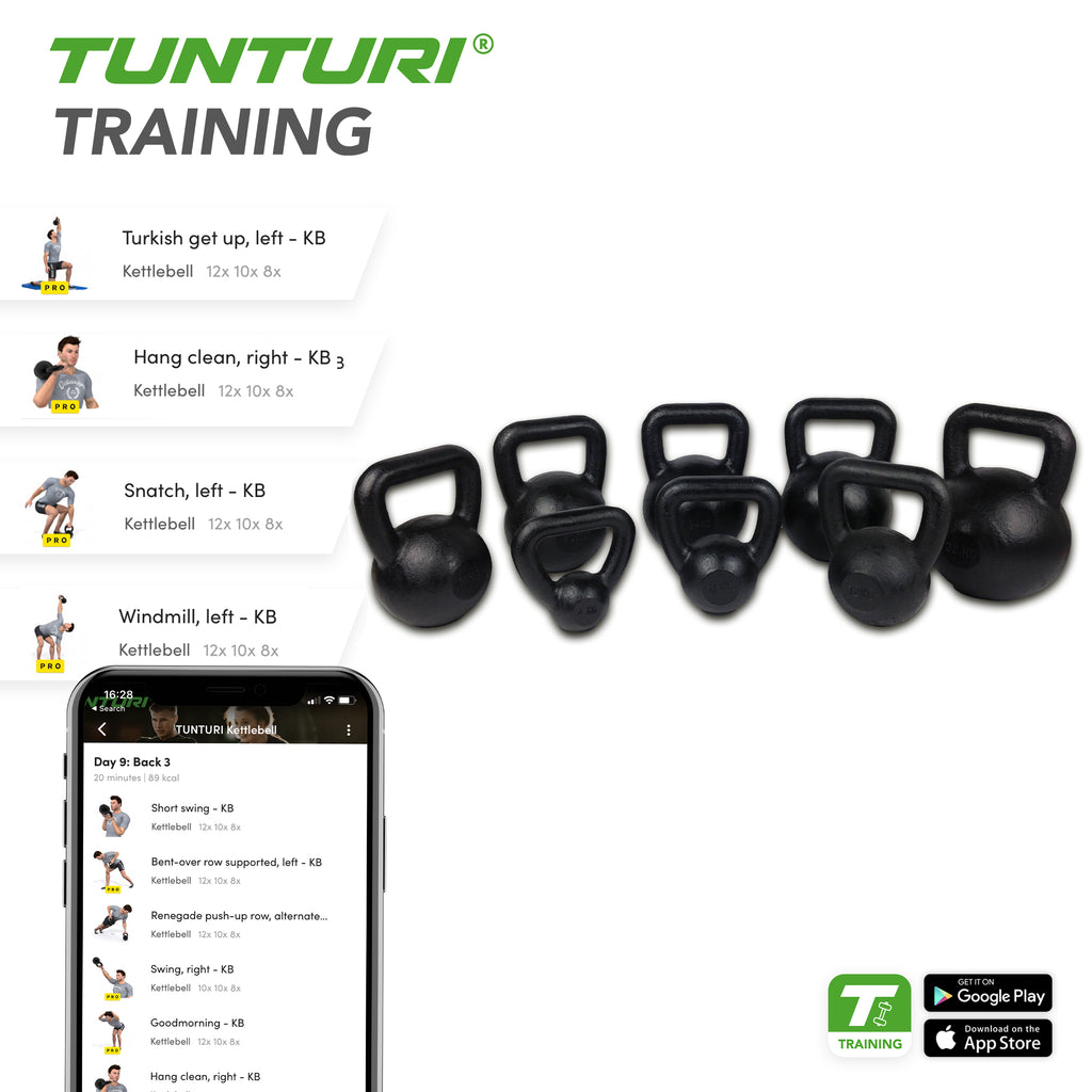 Tunturi Kettlebell Black 28kg afbeelding 3