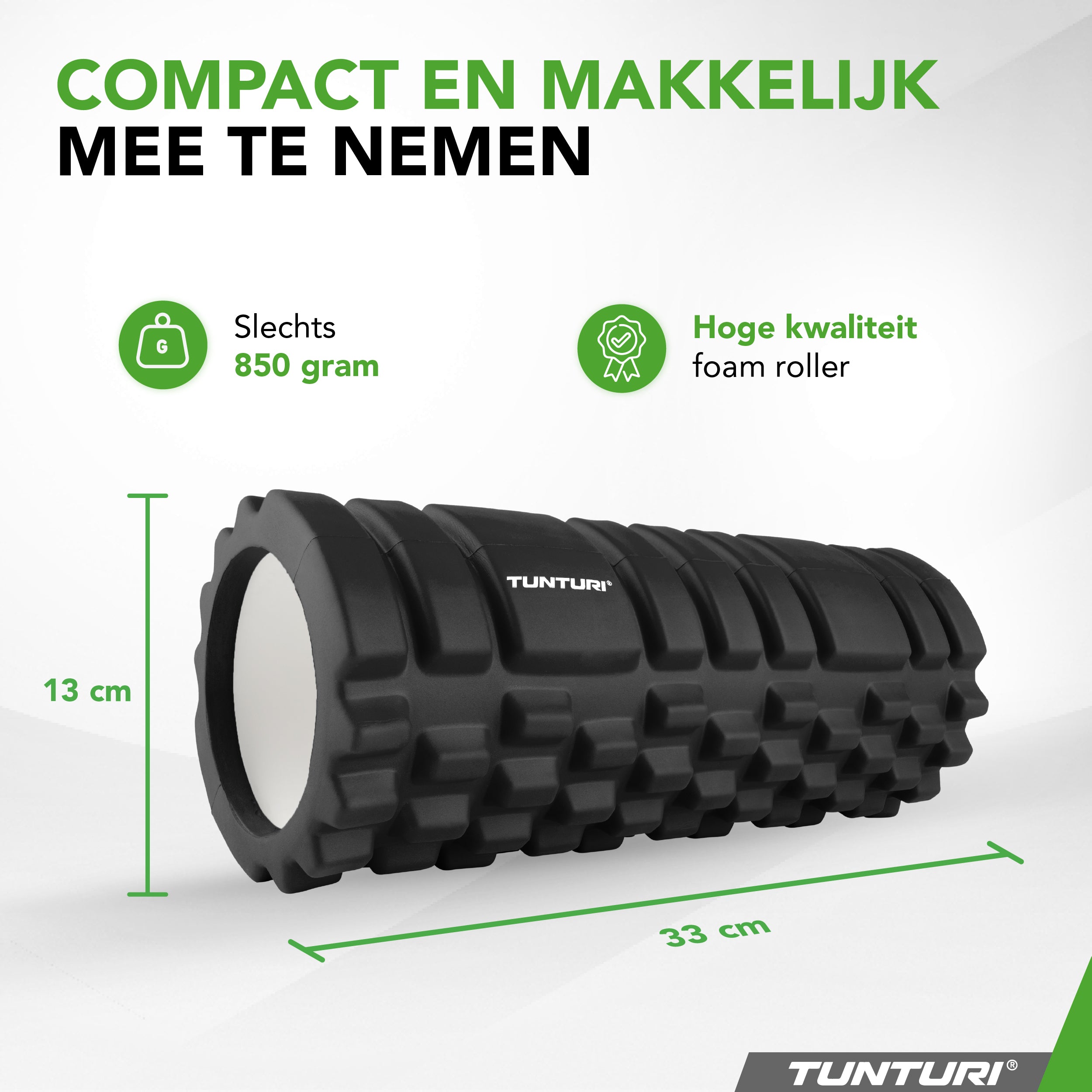 Tunturi Yoga Grid Foam Roller, 33cm, Black afbeelding 3