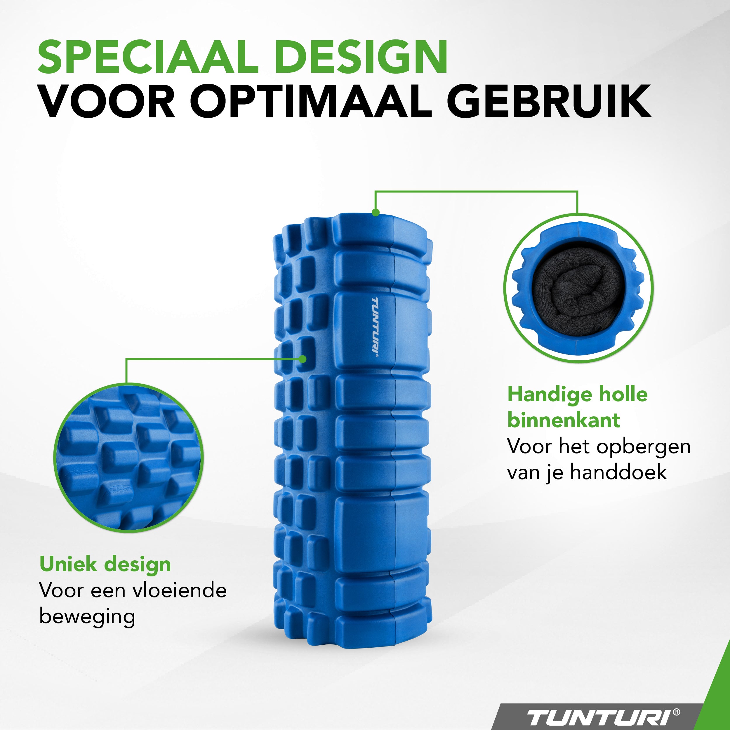 Tunturi Yoga Grid Foam Roller, 33cm, Blue afbeelding 6