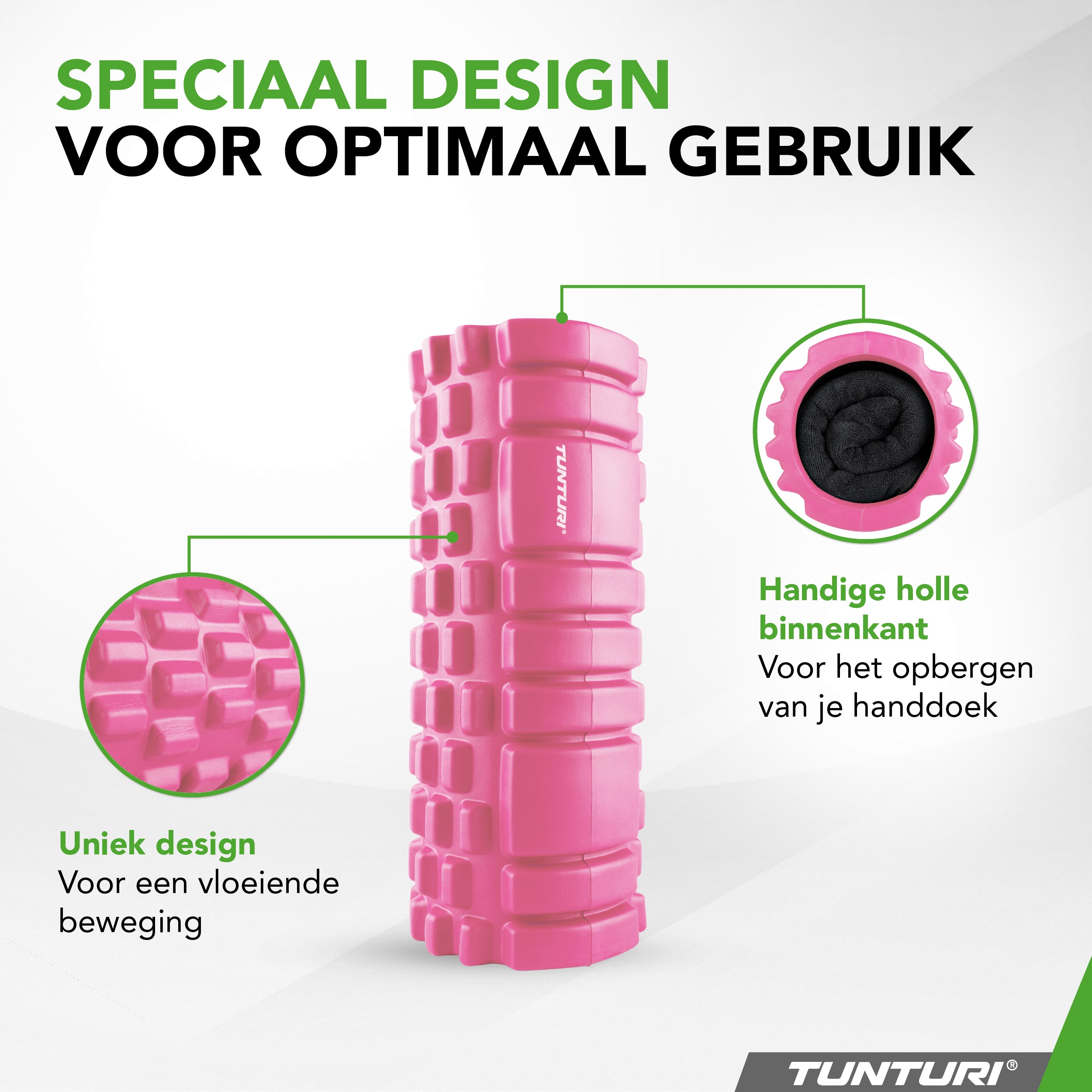 Tunturi Yoga Grid Foam Roller, 33cm, Pink afbeelding 5
