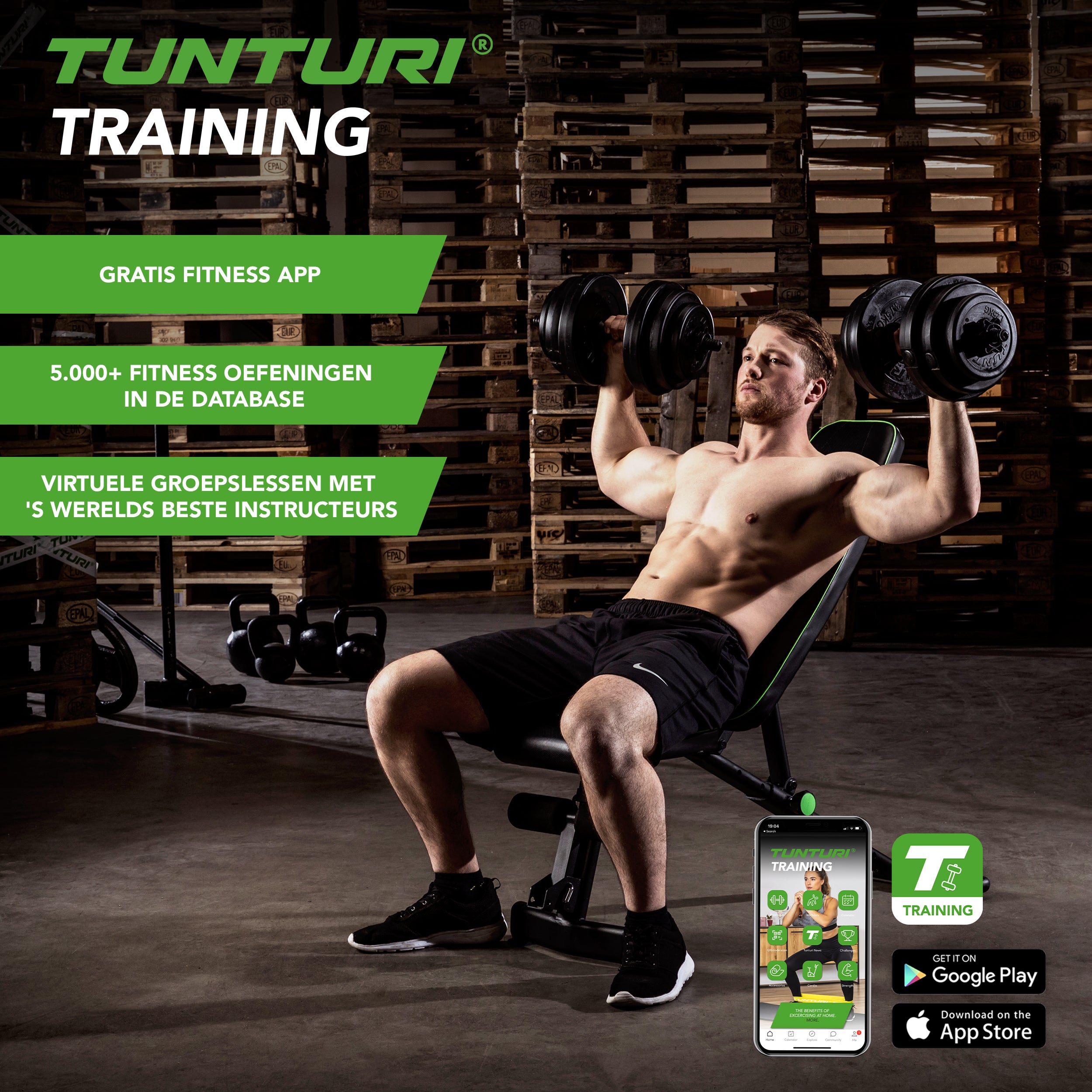 Tunturi Vinyl Dumbbellset 28kg afbeelding 2