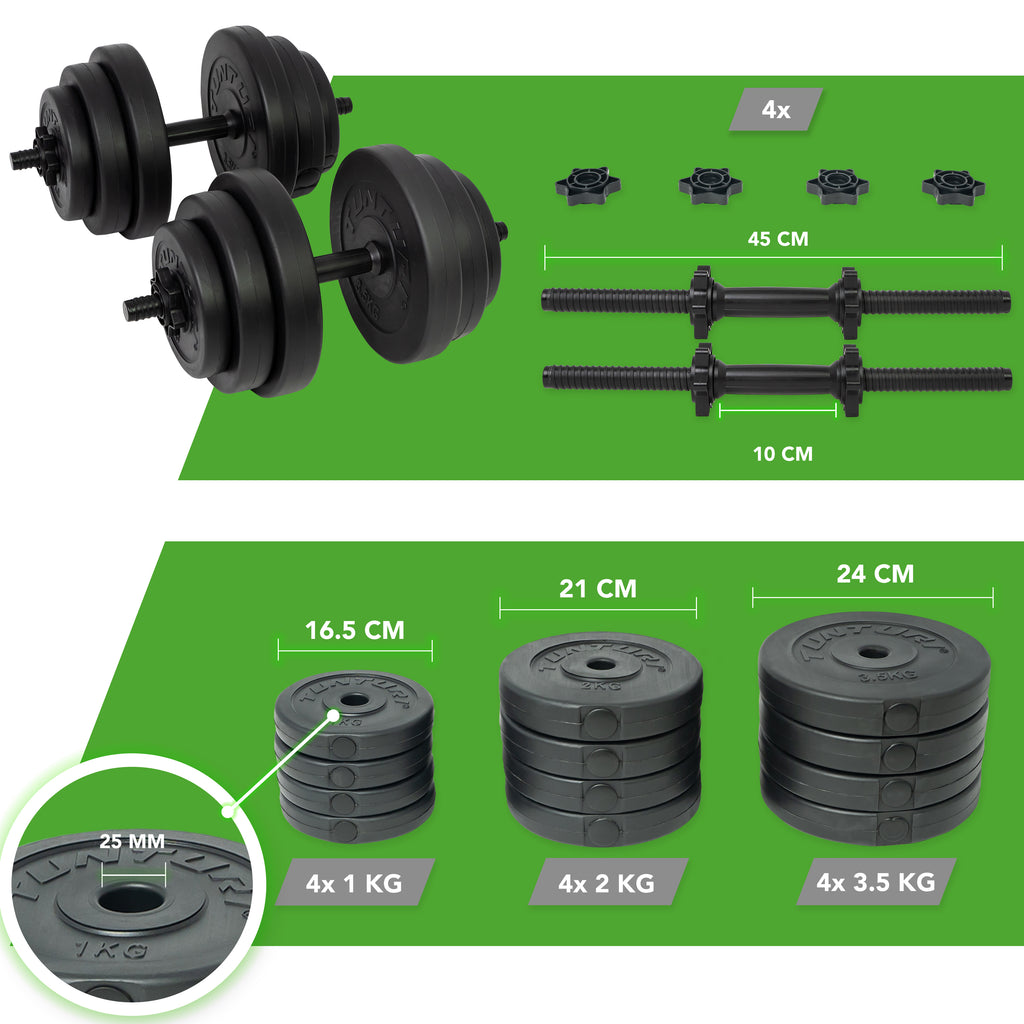 Tunturi Vinyl Dumbbellset 28kg afbeelding 5