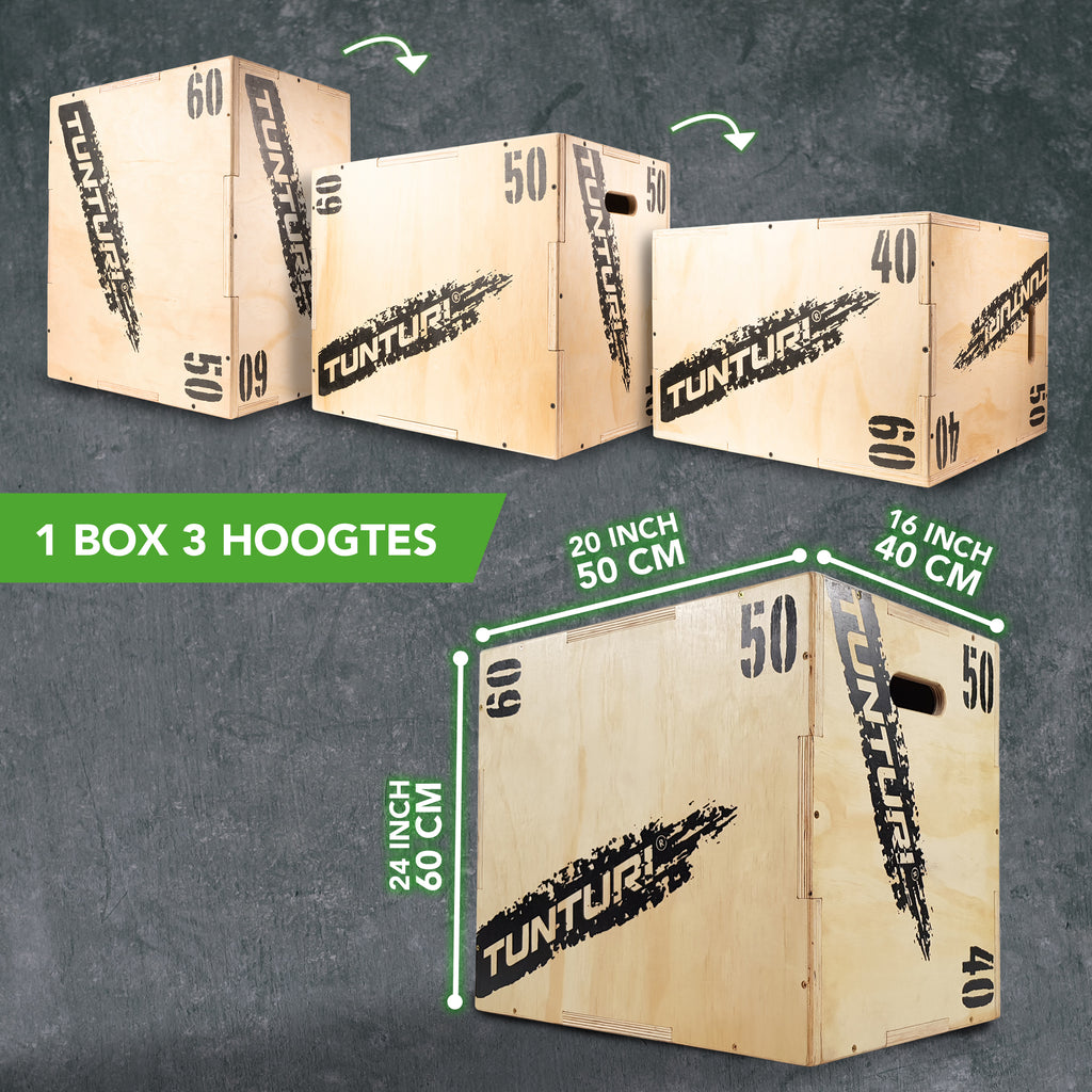 Tunturi Plyo Box Wood 40/50/60cm afbeelding 2
