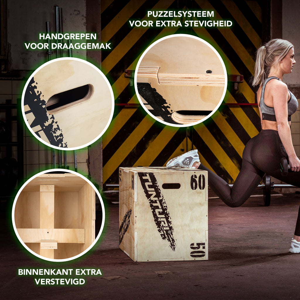Tunturi Plyo Box Wood 40/50/60cm afbeelding 3