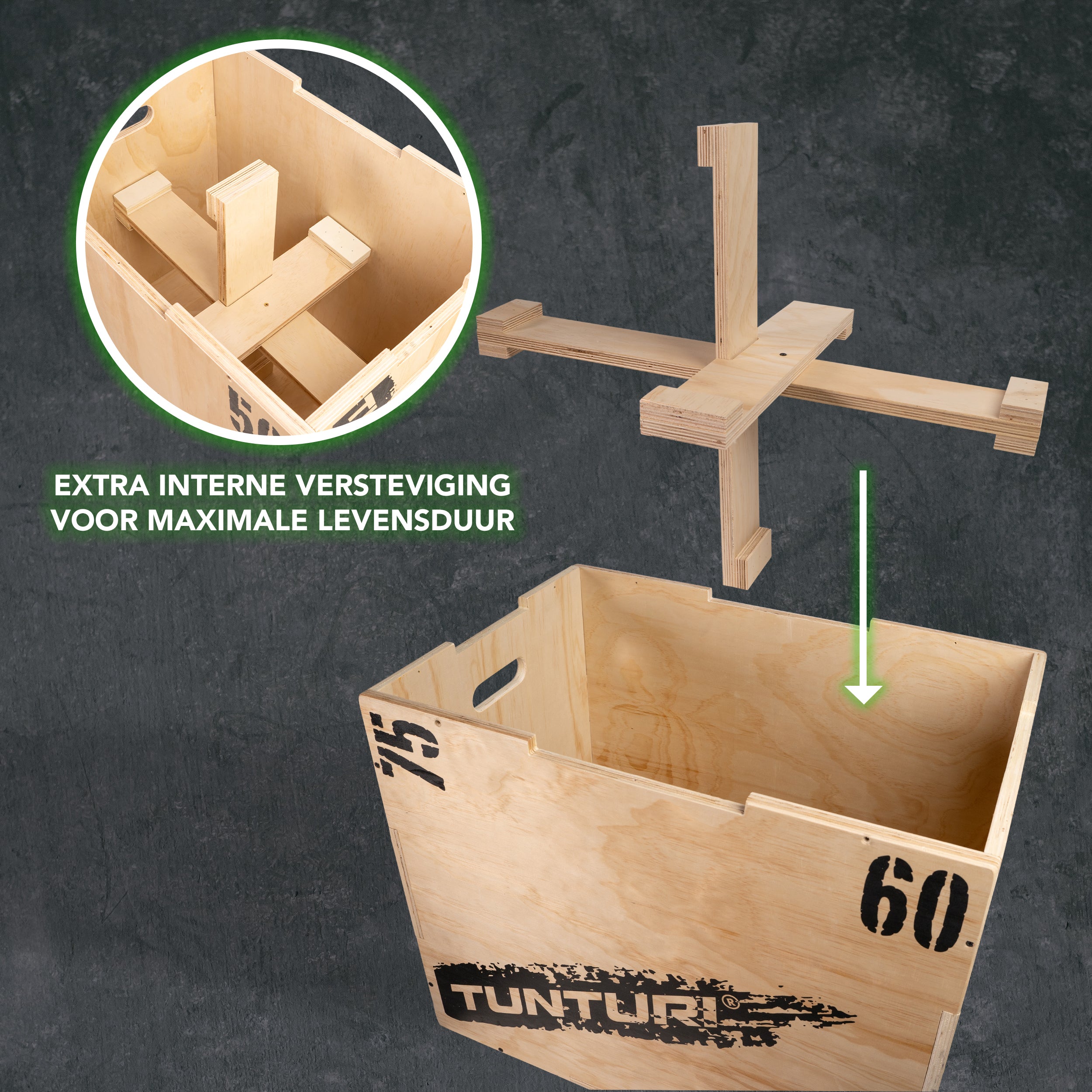 Tunturi Plyo Box Wood 40/50/60cm afbeelding 4