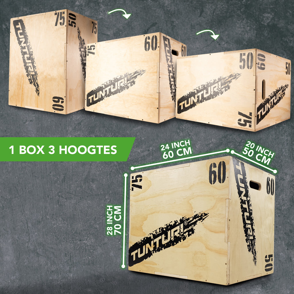 Tunturi Plyo Box Wood 50/60/75cm afbeelding 2
