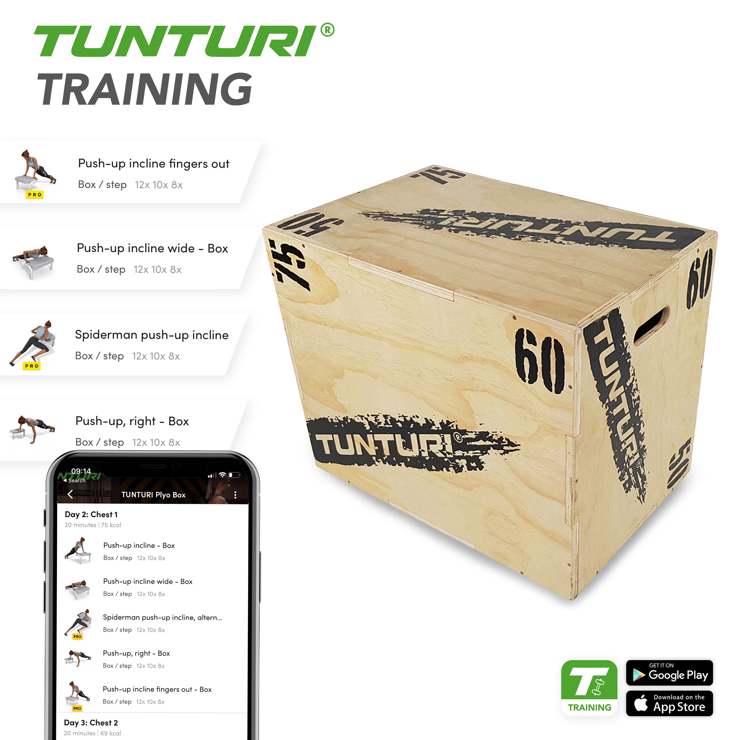 Tunturi Plyo Box Wood 50/60/75cm afbeelding 5