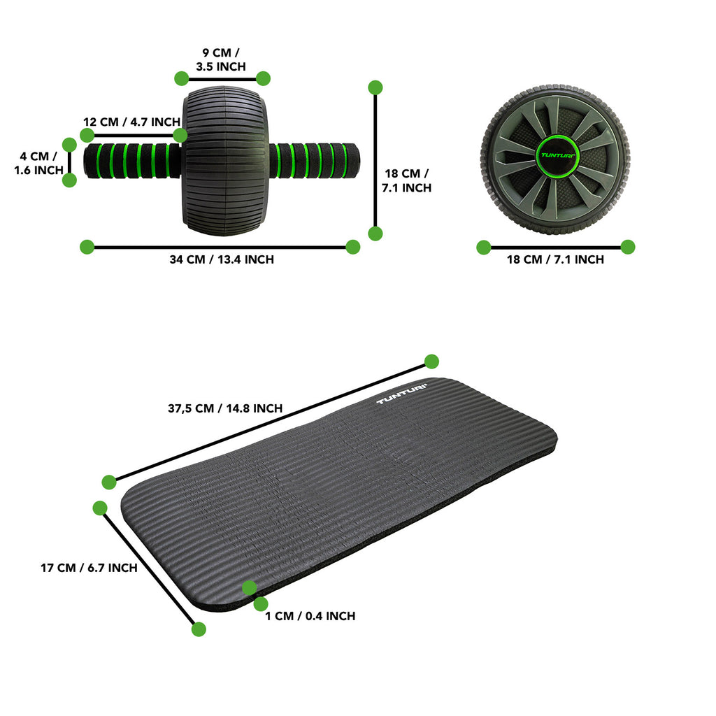 Tunturi Exercise Wheel Deluxe With NBR Knee Pad afbeelding 4
