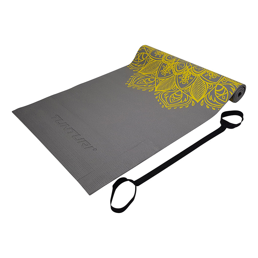 Tunturi PVC Yogamat 4mm Anthracite With Printc afbeelding 11