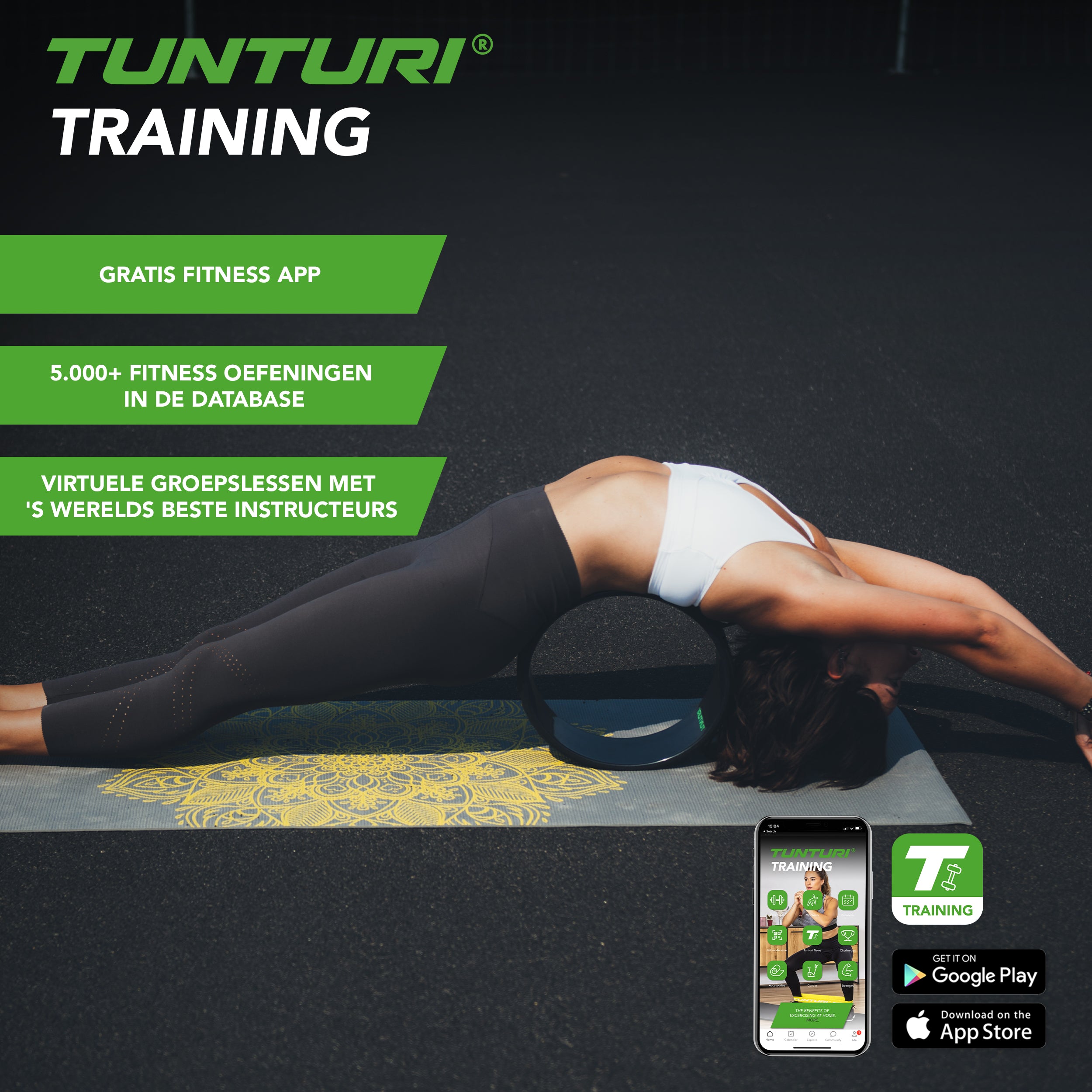 Tunturi PVC Yogamat 4mm Purple afbeelding 3