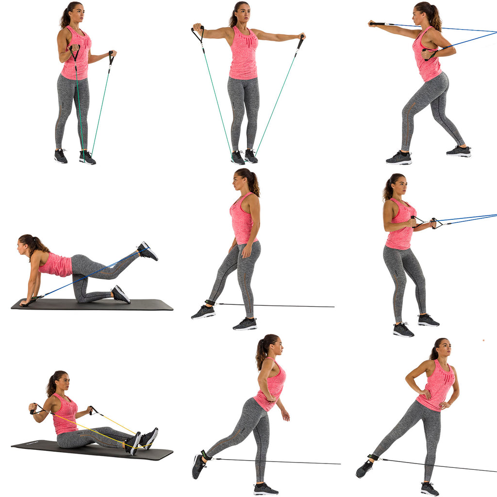Tunturi Exercise Multifunction Resistance Tubing Set afbeelding 2