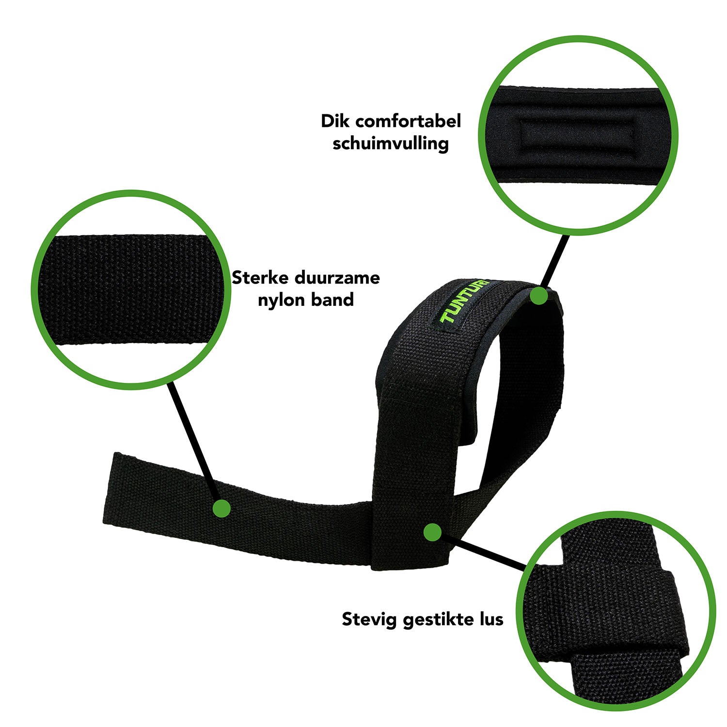 Tunturi Padded Power Lifting Straps afbeelding 3
