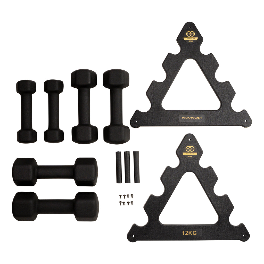Tunturi Centuri Neopreen Dumbellset 3Prs+Stand afbeelding 2