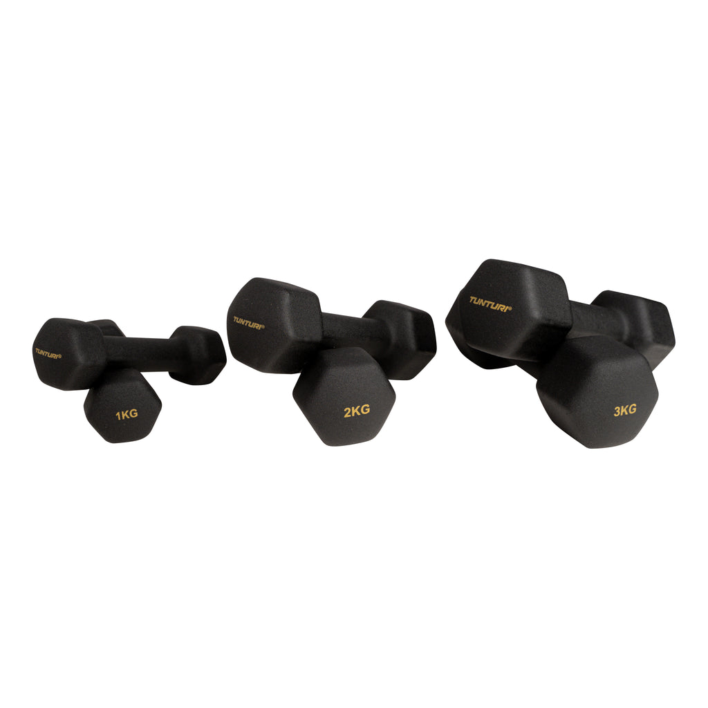 Tunturi Centuri Neopreen Dumbellset 3Prs+Stand afbeelding 4
