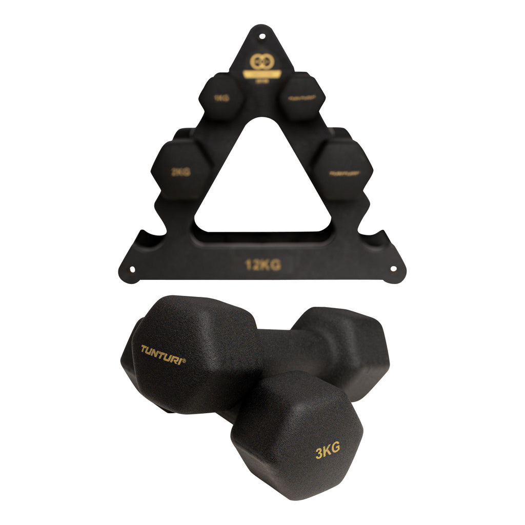 Tunturi Centuri Neopreen Dumbellset 3Prs+Stand afbeelding 7