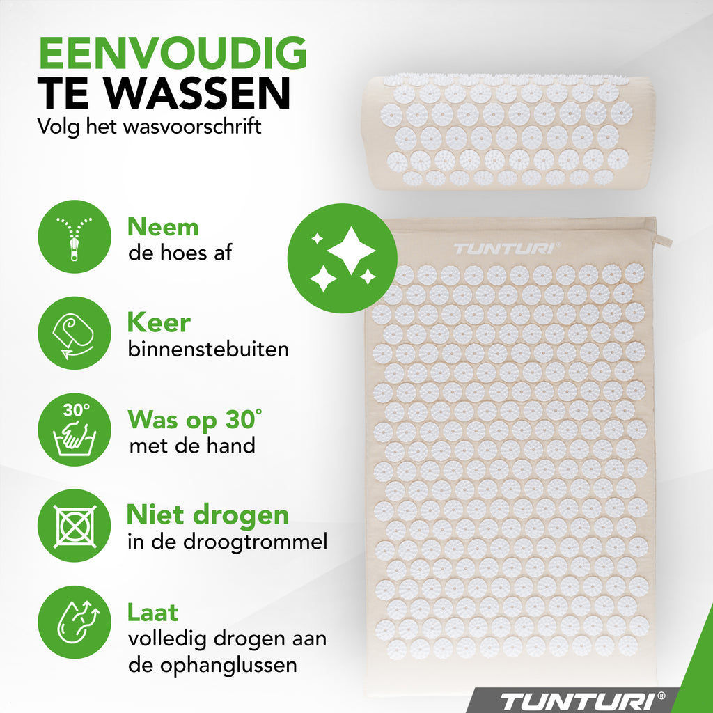 Tunturi Acupressure Mat And Pillow, Beige afbeelding 4