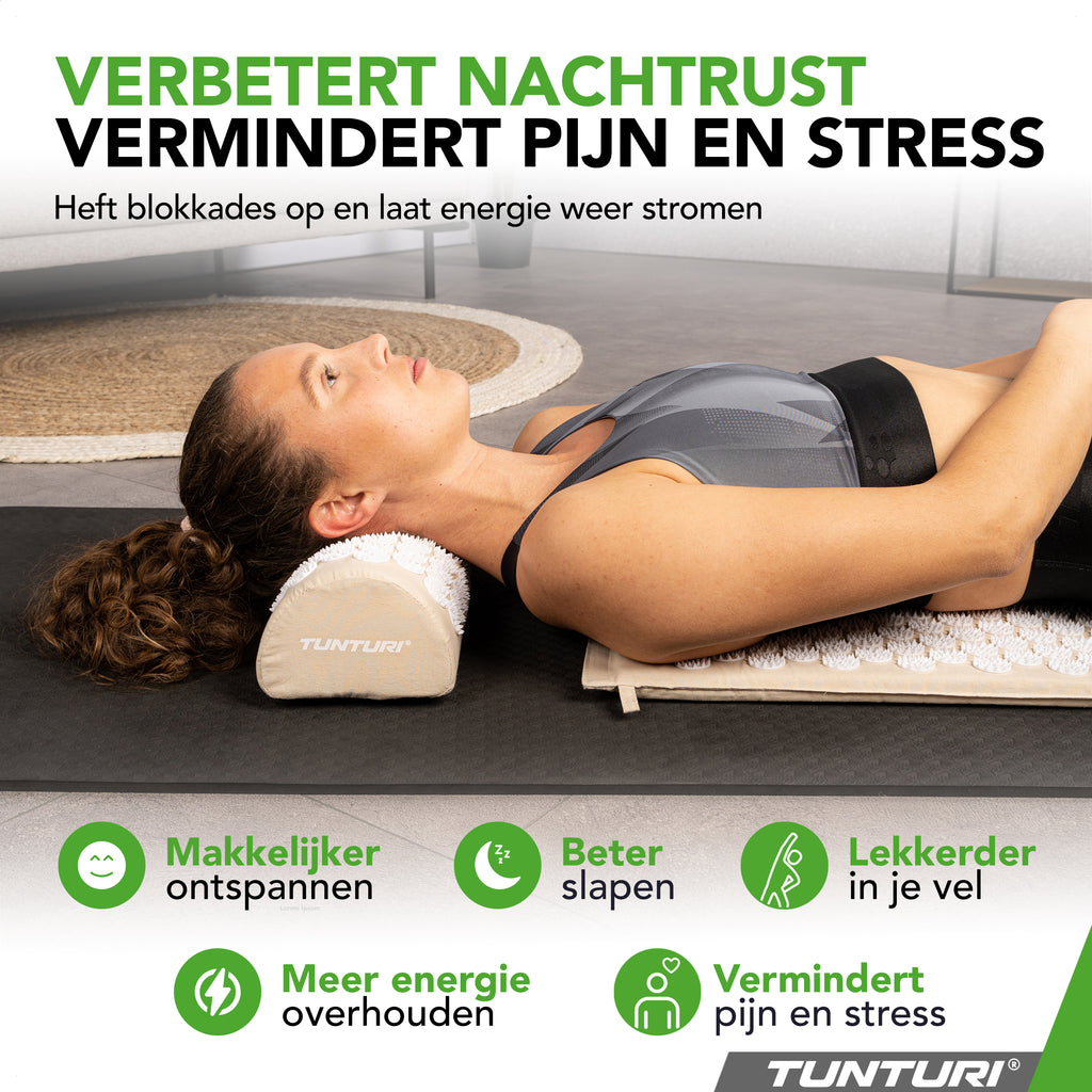 Tunturi Acupressure Mat And Pillow, Beige afbeelding 7