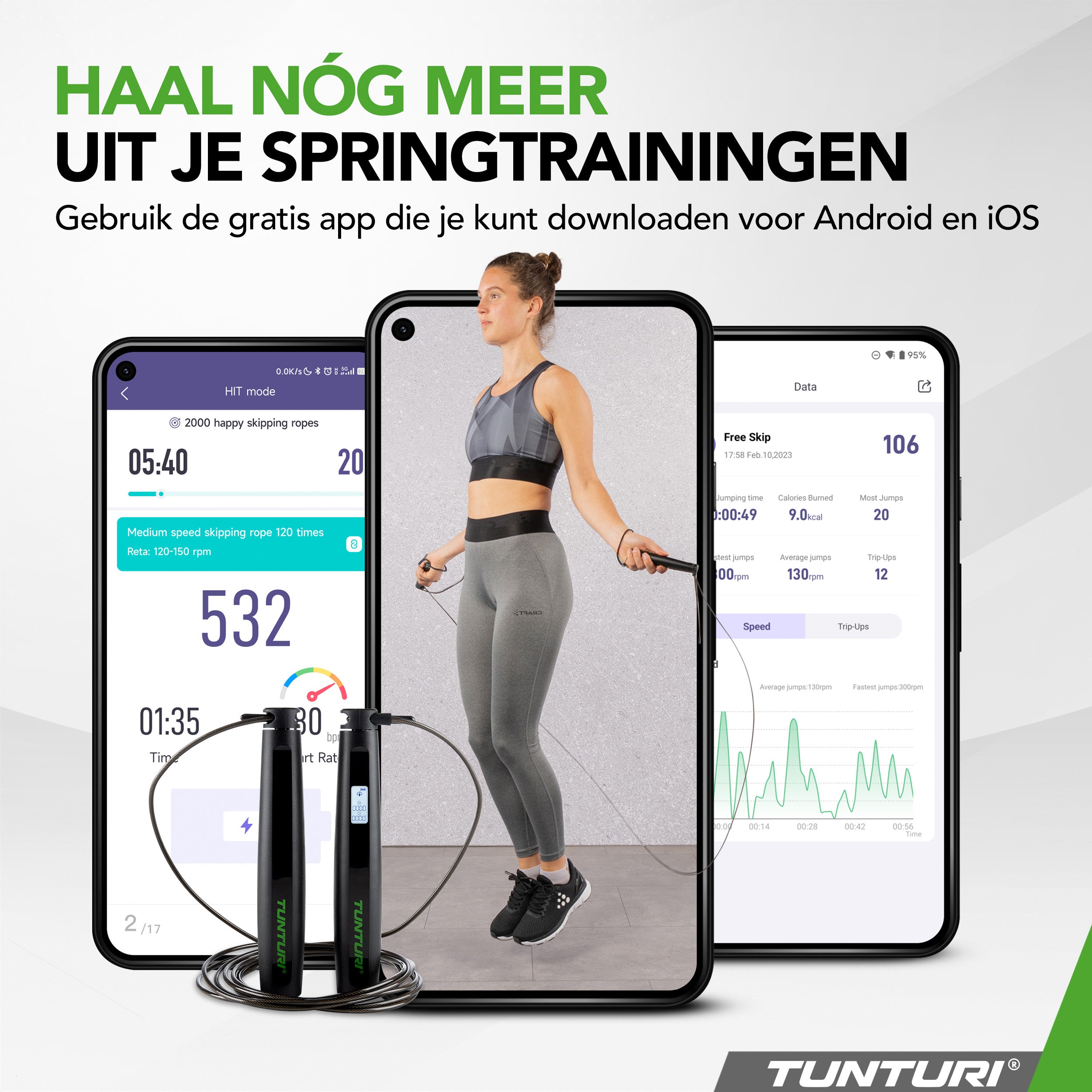 Tunturi Smart Jump Rope With Display And App afbeelding 3