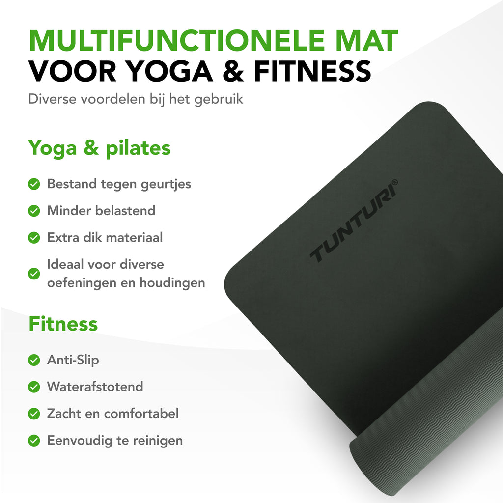 Tunturi Yogamat 8mm - Black afbeelding 5