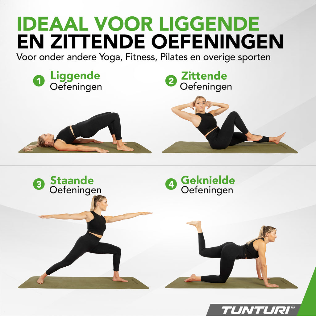 Tunturi Yogamat 8mm - Army Green afbeelding 4