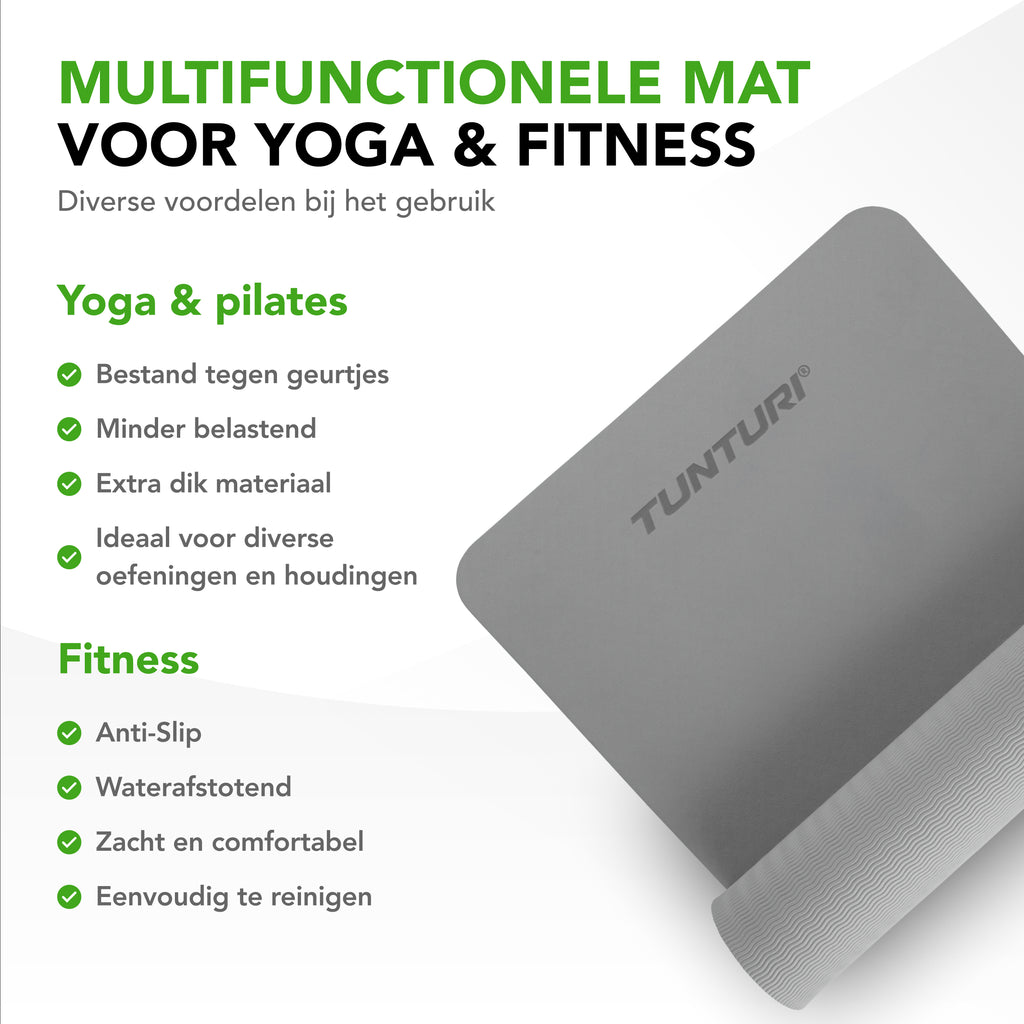 Tunturi Yogamat 8mm - Grey afbeelding 5