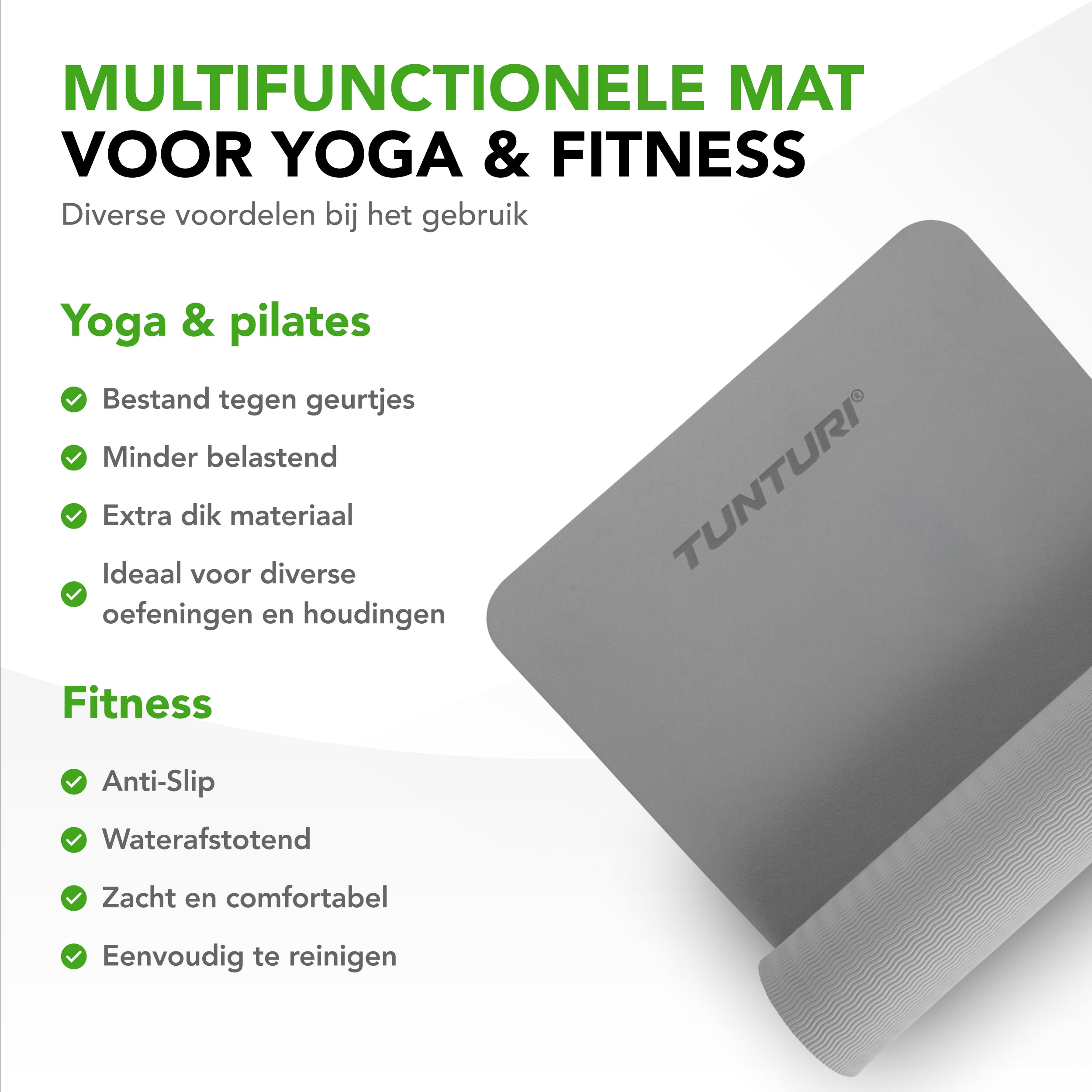 Tunturi Yogamat 8mm - Grey afbeelding 5