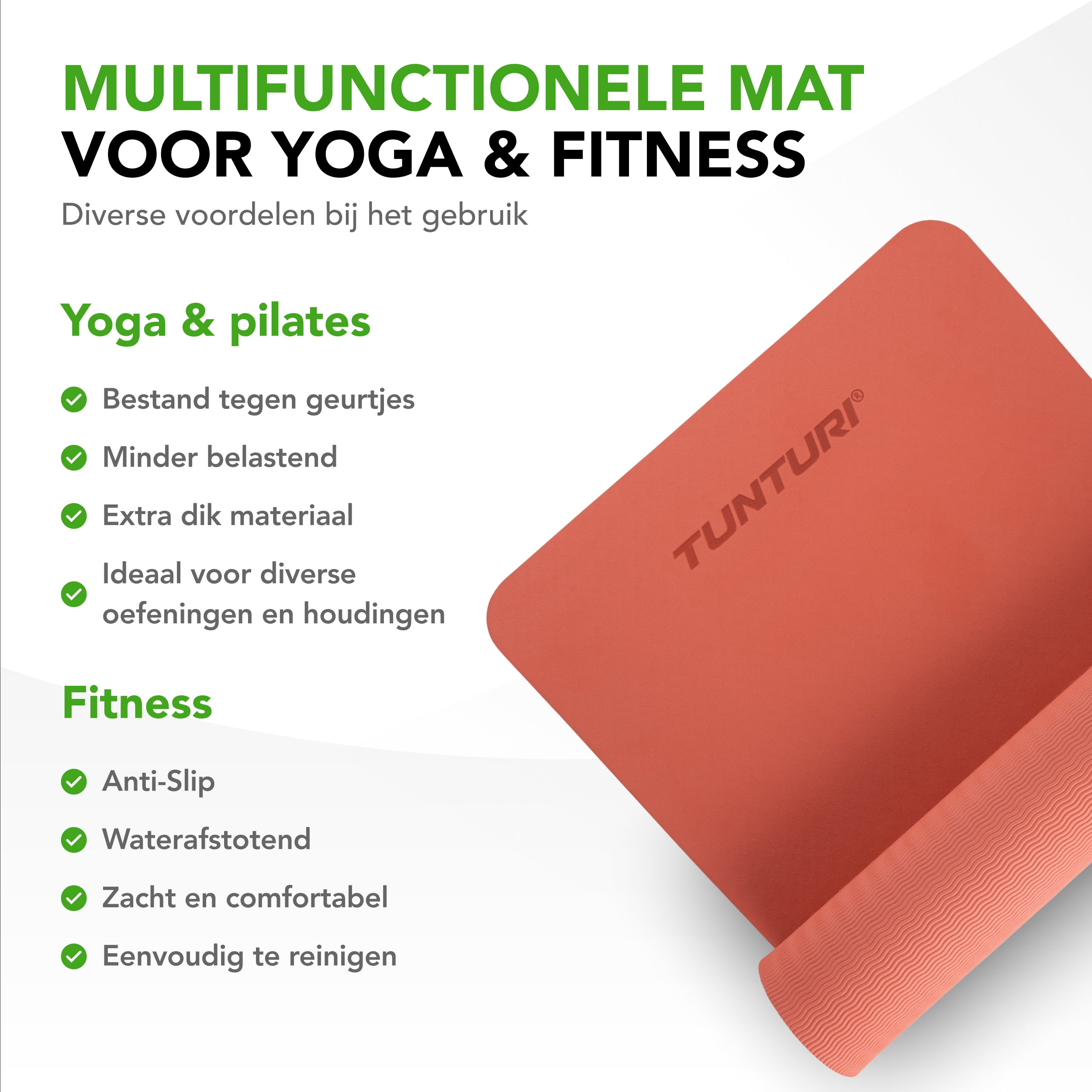 Tunturi Yogamat 8mm -  Rose Gold afbeelding 5