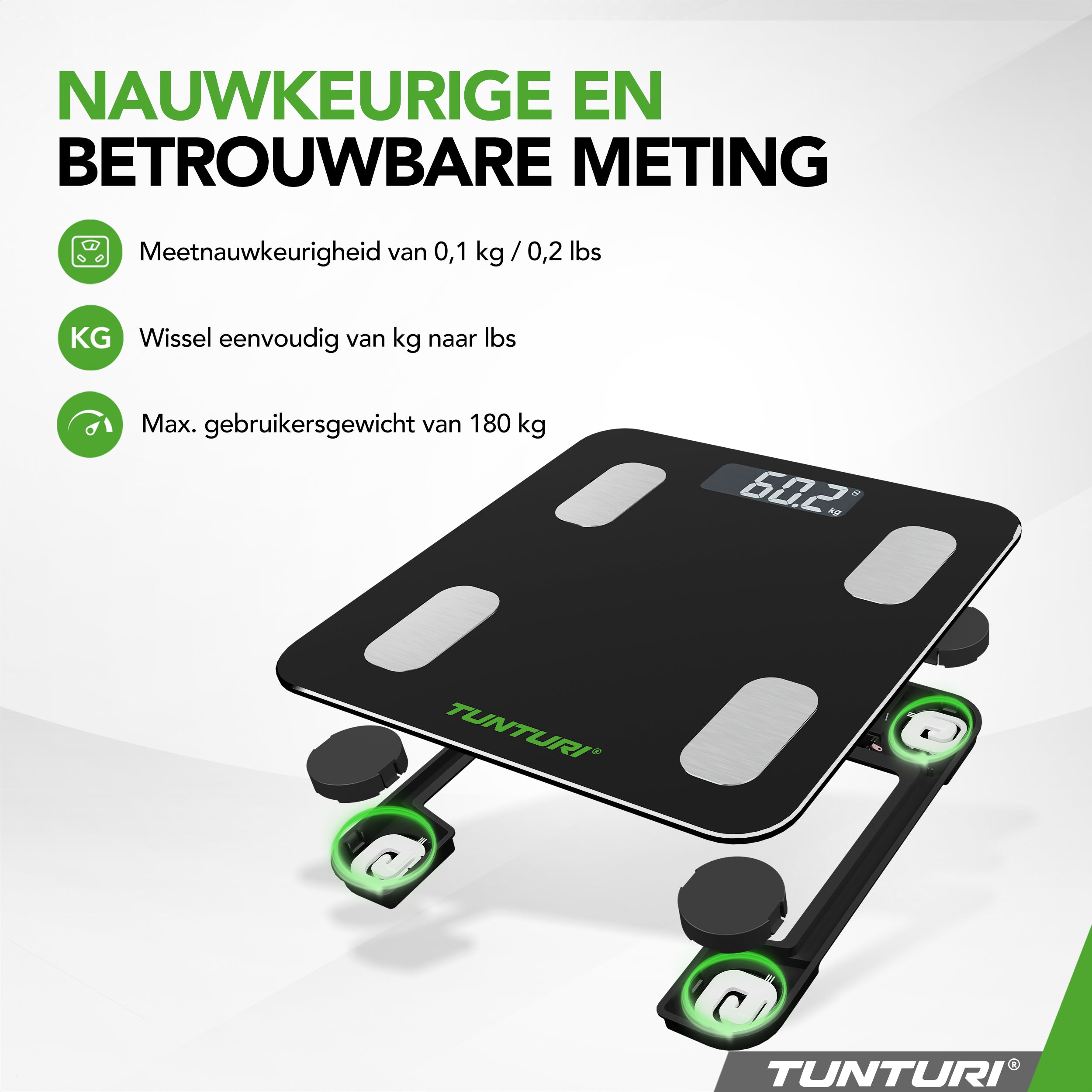 Tunturi SC30 Smart Scale, Black afbeelding 5
