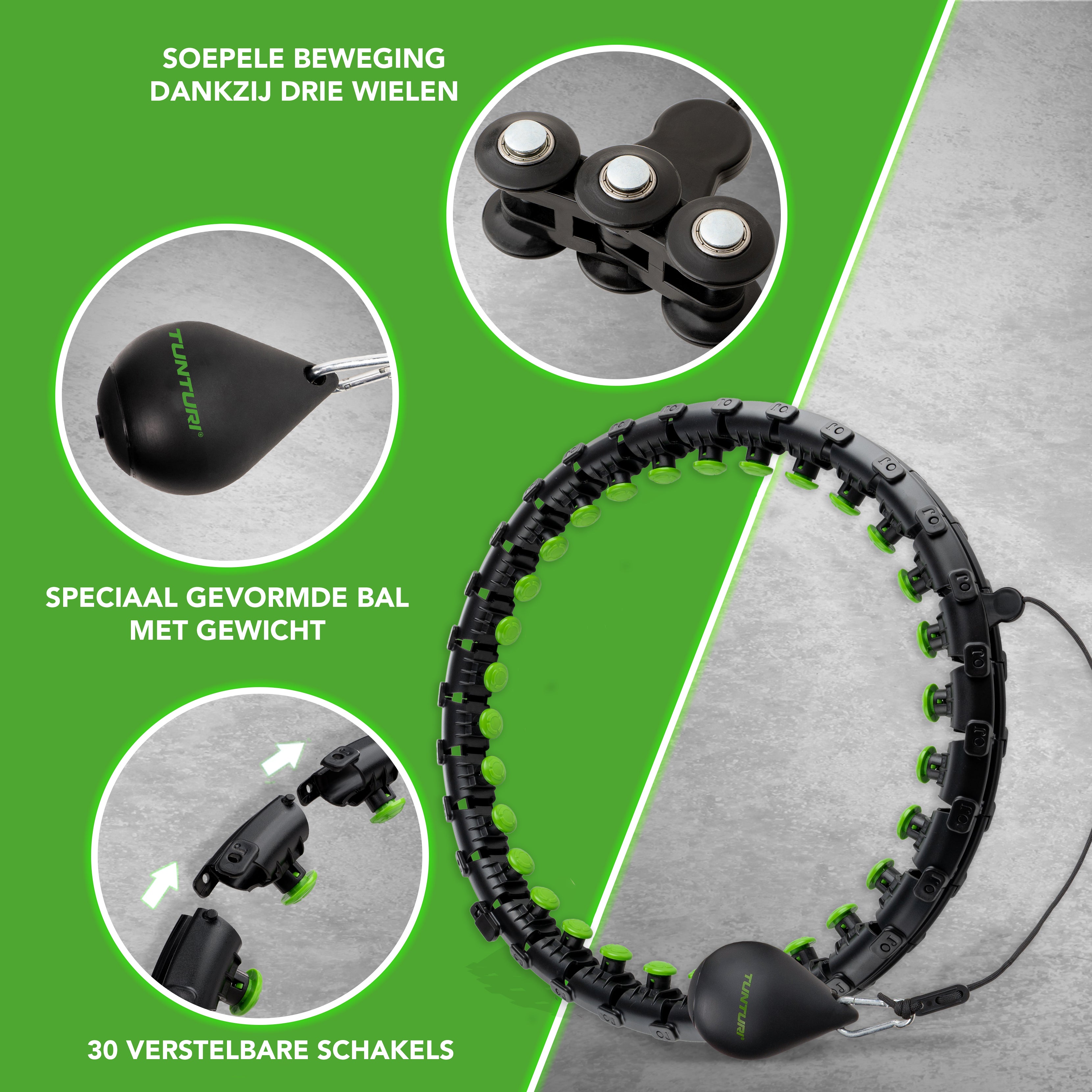 Tunturi Adjustable Hula Hoop Large incl. weight afbeelding 2