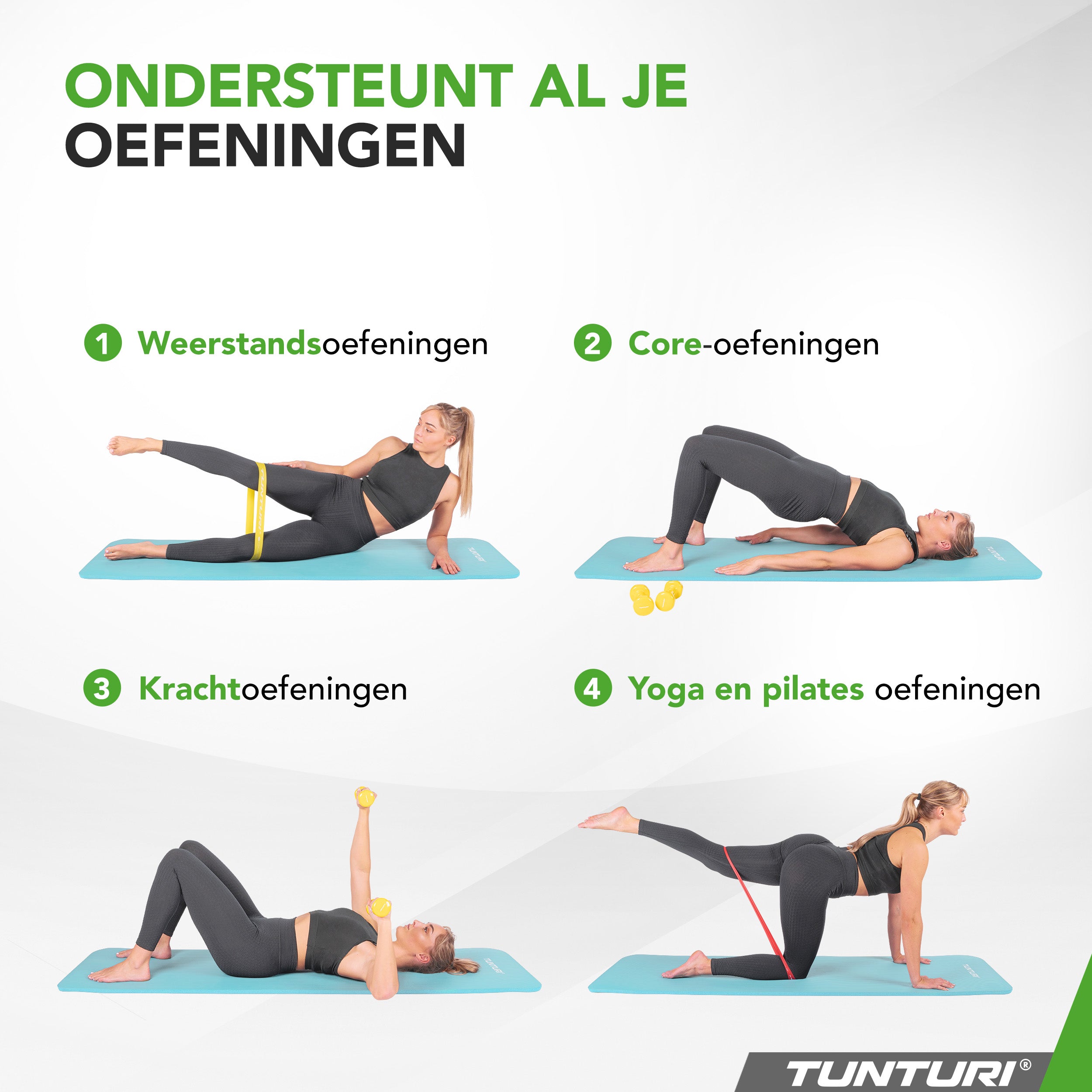 Tunturi Fitnessmat NBR - Light Blue afbeelding 7