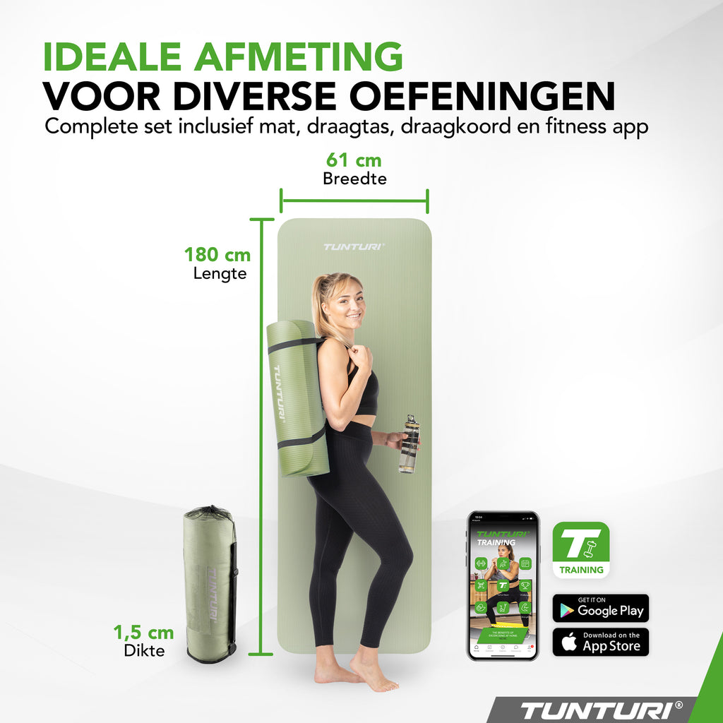 Tunturi Fitnessmat NBR - Mint afbeelding 2