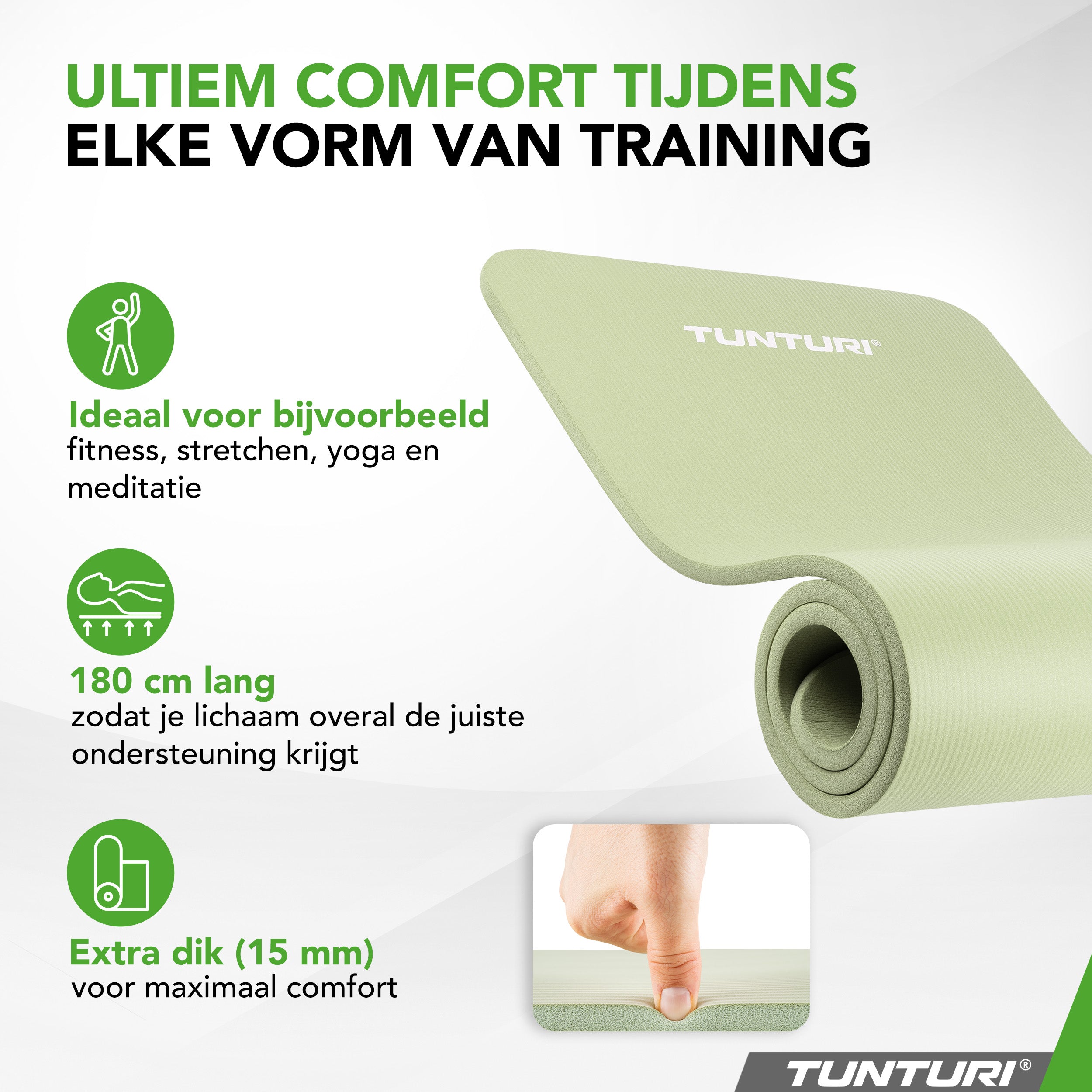 Tunturi Fitnessmat NBR - Mint afbeelding 6