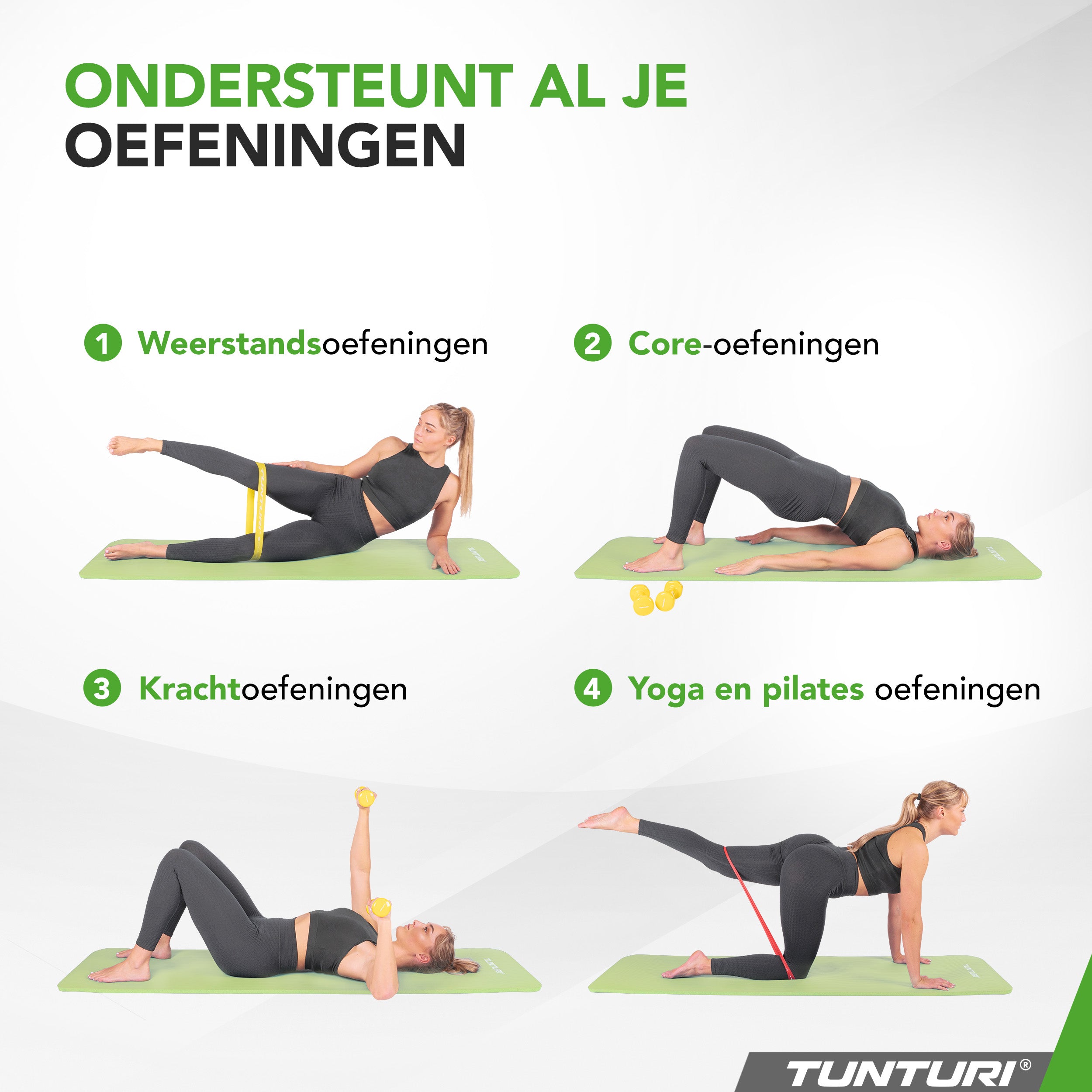 Tunturi Fitnessmat NBR - Mint afbeelding 8