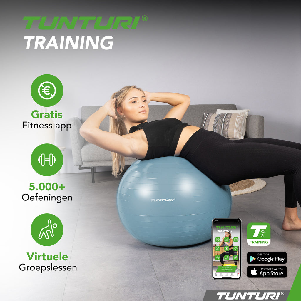 Tunturi Gymball 75cm, Light Blue, Anti Burst afbeelding 7