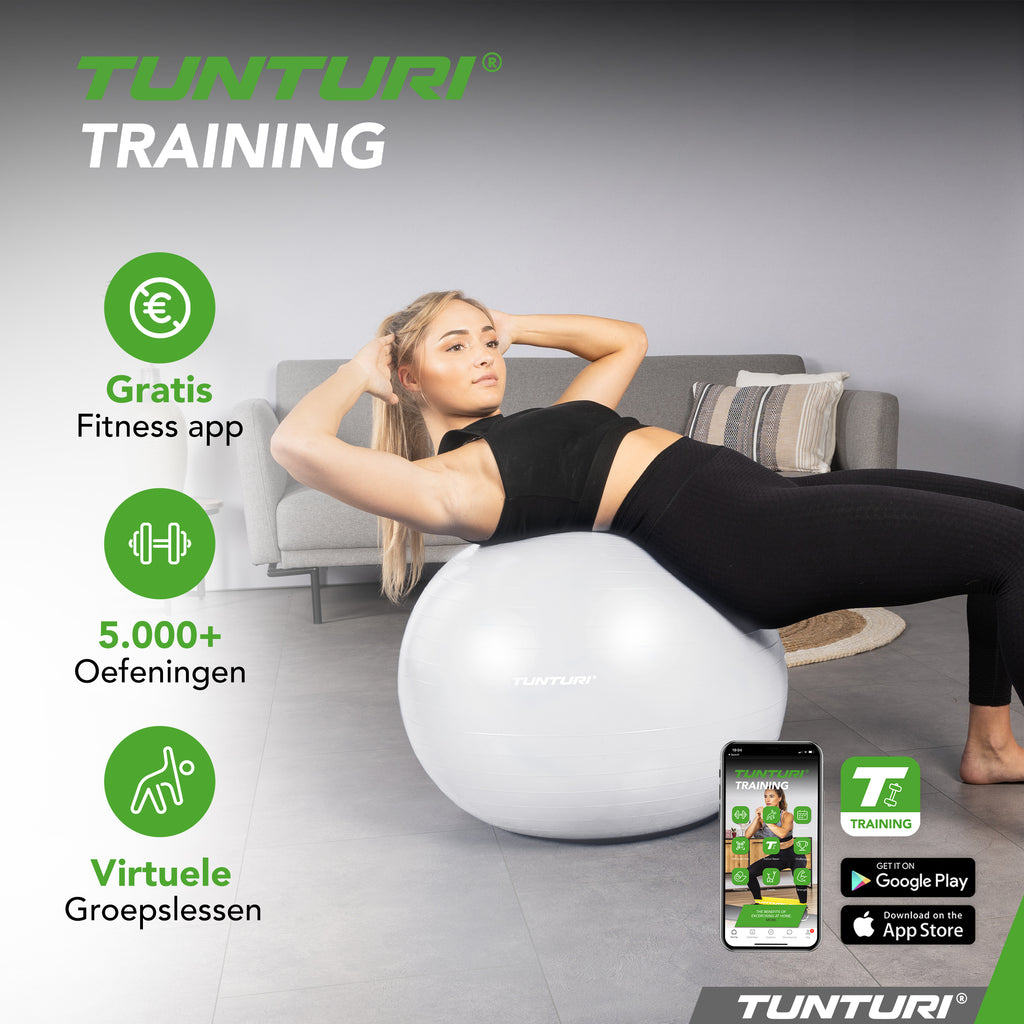 Tunturi Gymball 75cm, Off-white, Anti Burst afbeelding 7